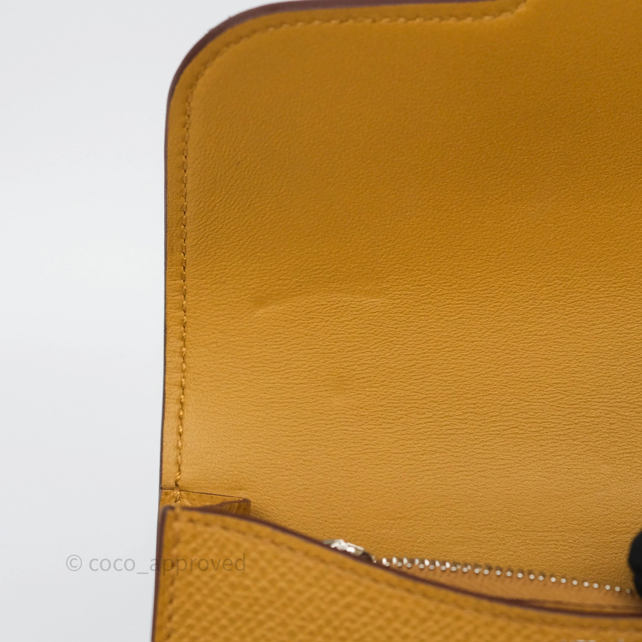 Herms Constance Slim Wallet Sesame 2S Epsom Palladium Hardware