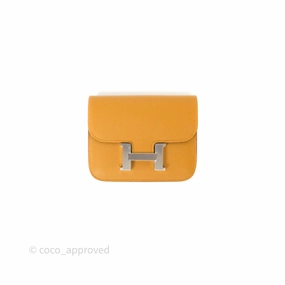 Herms Constance Slim Wallet Sesame 2S Epsom Palladium Hardware
