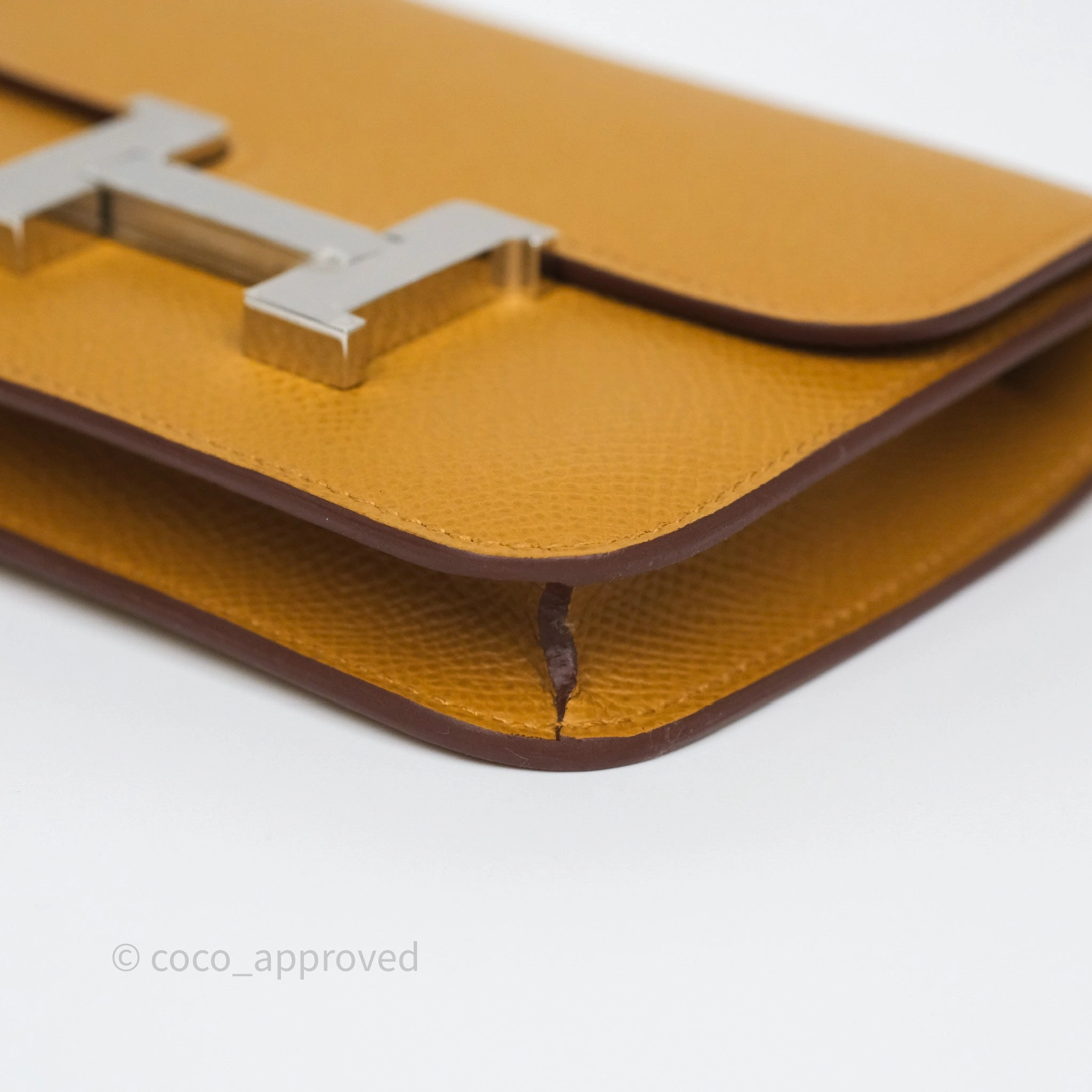 Herms Constance Slim Wallet Sesame 2S Epsom Palladium Hardware
