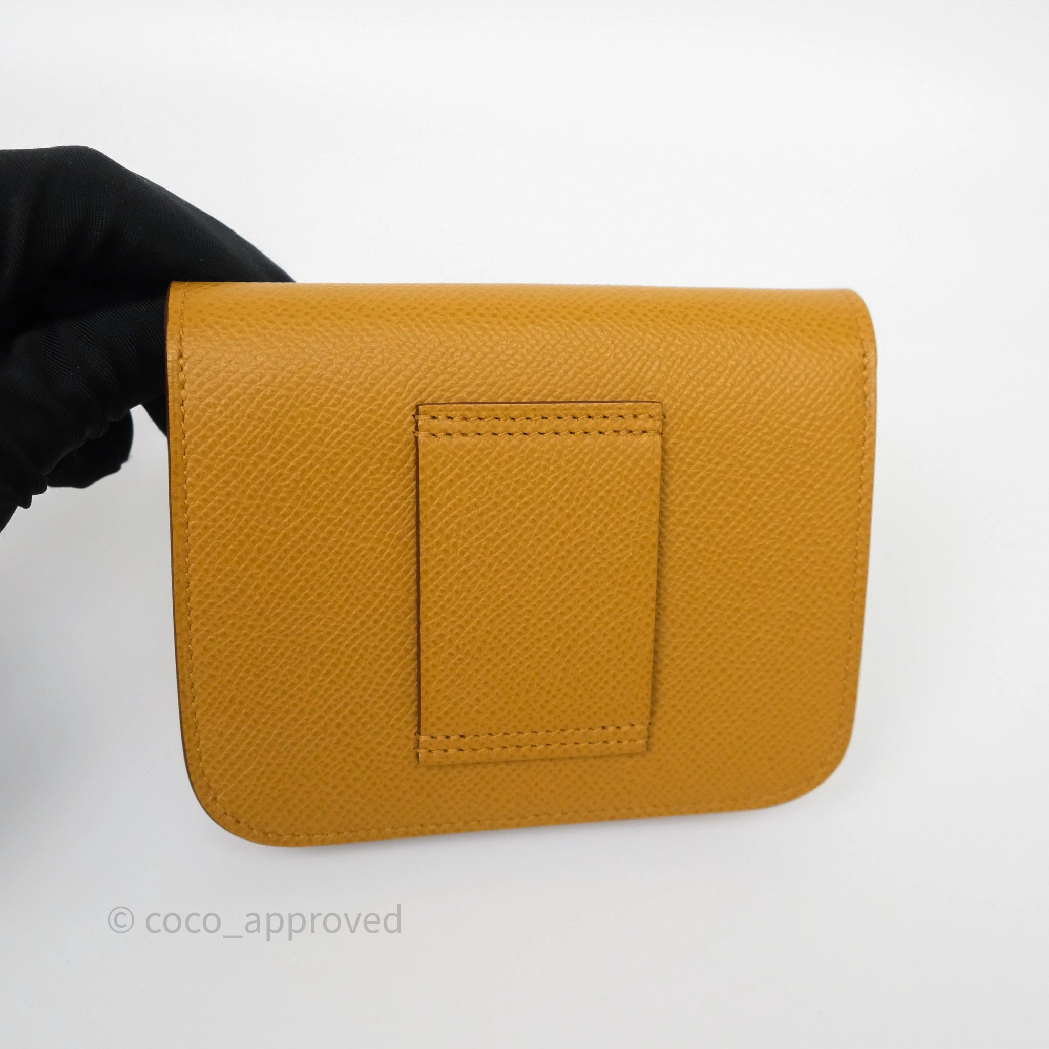 Herms Constance Slim Wallet Sesame 2S Epsom Palladium Hardware