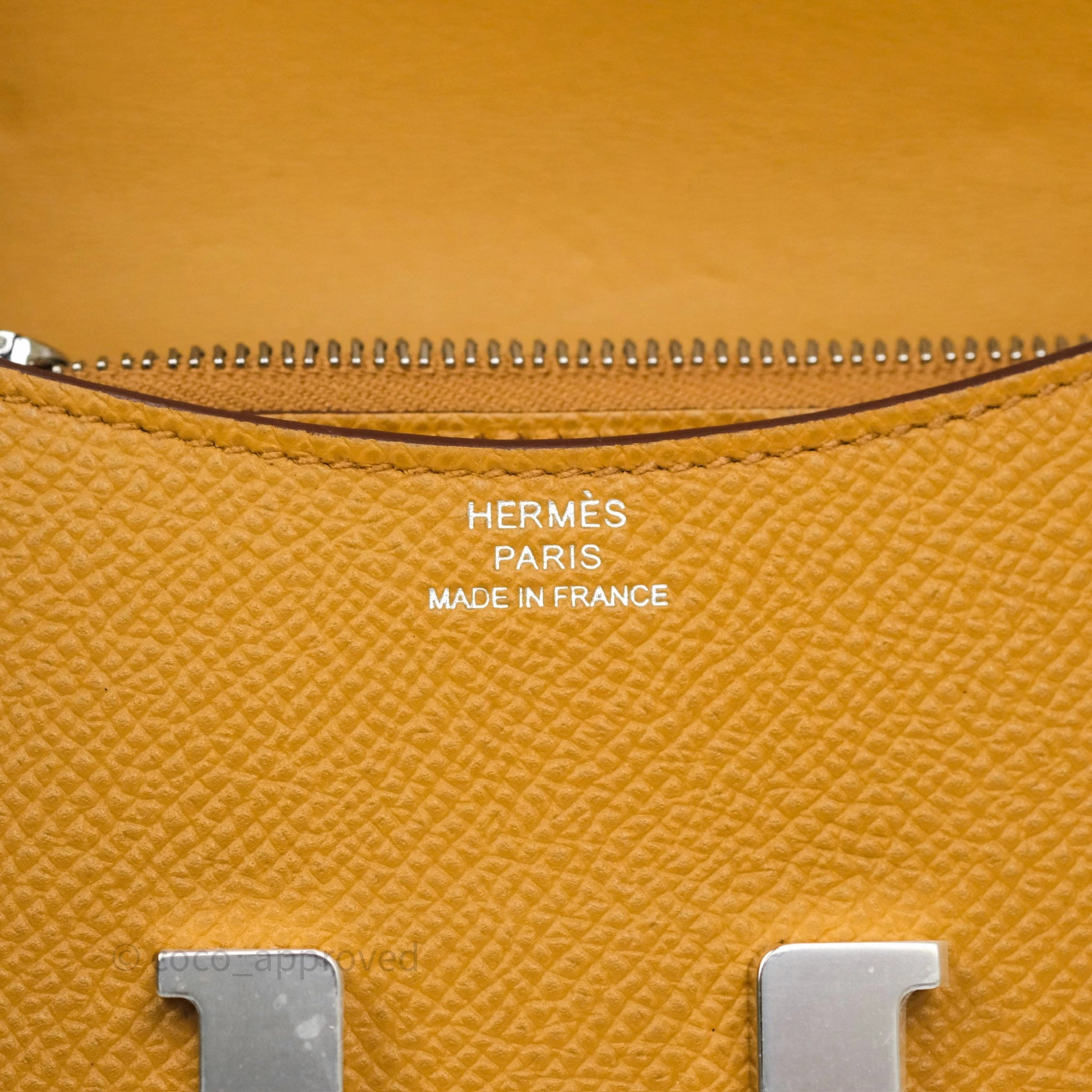 Herms Constance Slim Wallet Sesame 2S Epsom Palladium Hardware