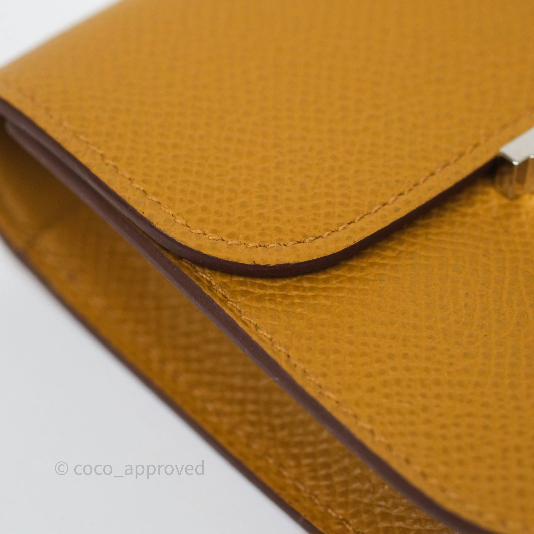 Herms Constance Slim Wallet Sesame 2S Epsom Palladium Hardware