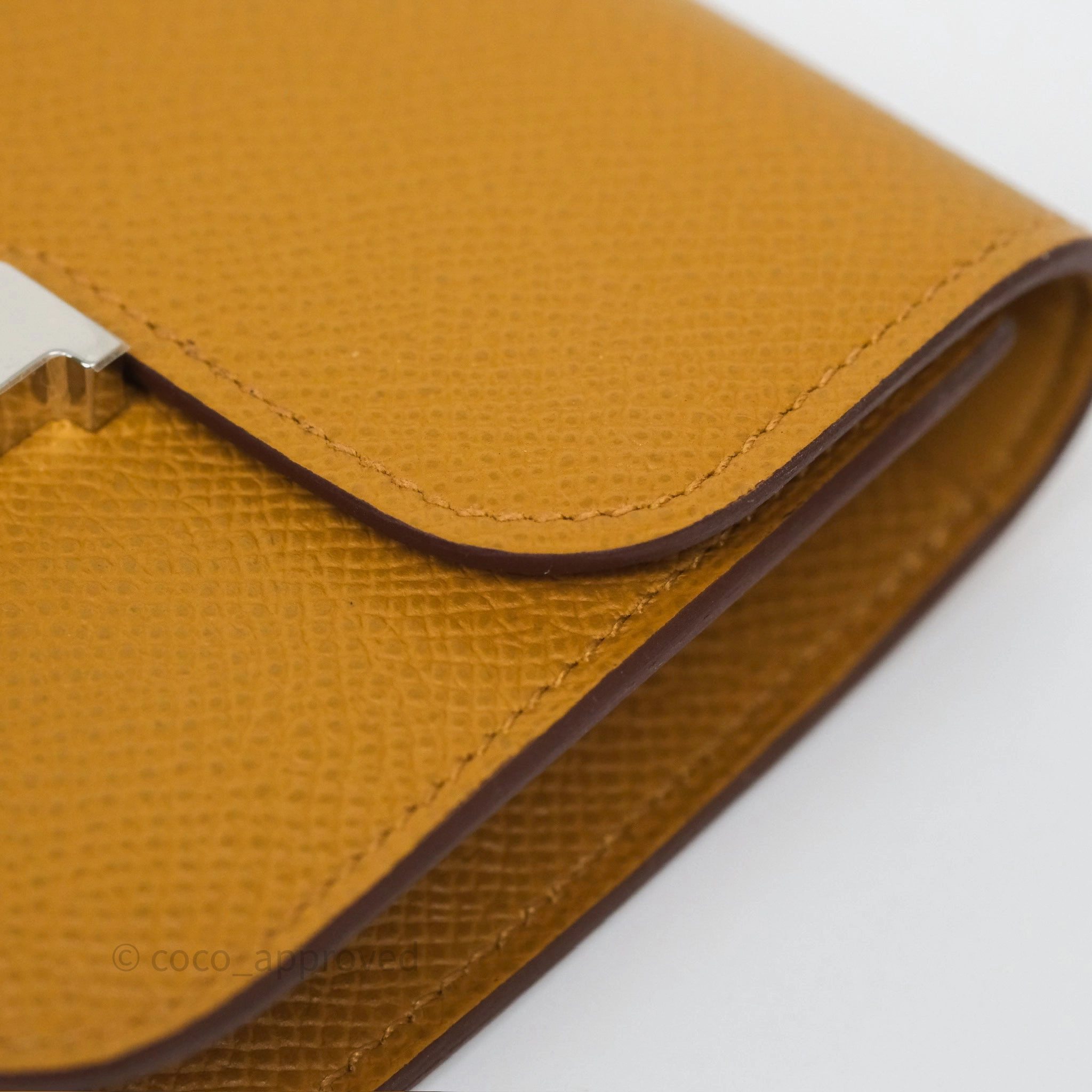 Herms Constance Slim Wallet Sesame 2S Epsom Palladium Hardware