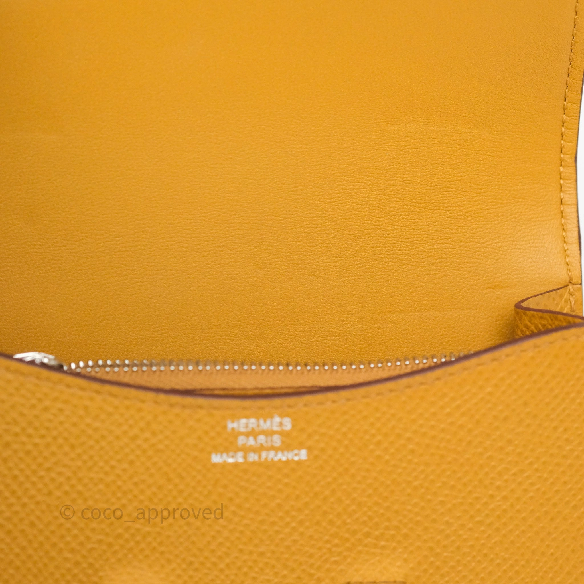 Herms Constance Slim Wallet Sesame 2S Epsom Palladium Hardware