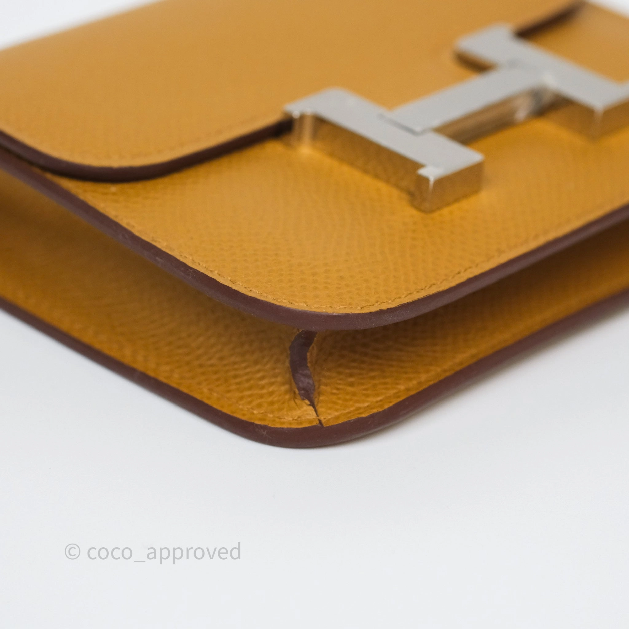 Herms Constance Slim Wallet Sesame 2S Epsom Palladium Hardware