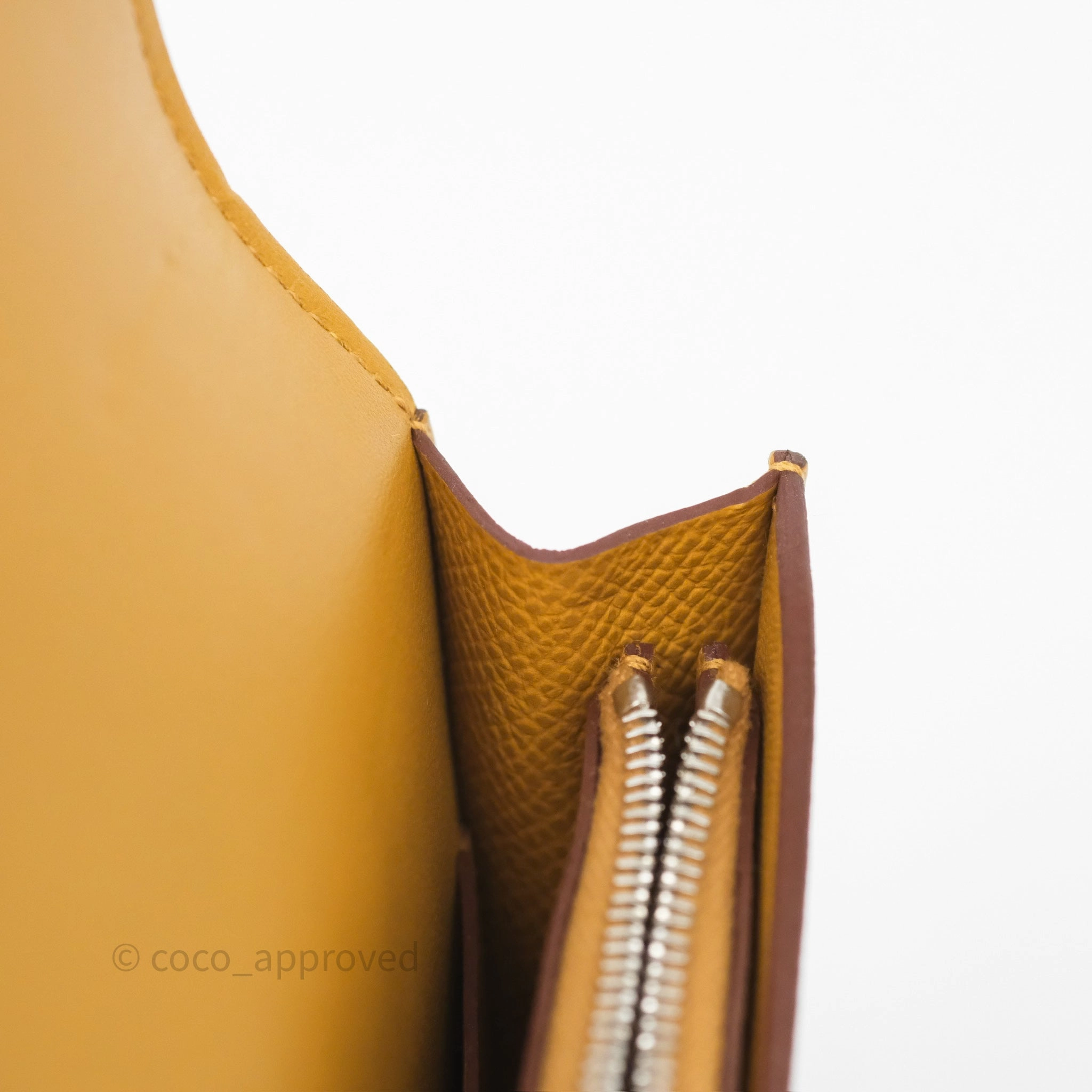 Herms Constance Slim Wallet Sesame 2S Epsom Palladium Hardware