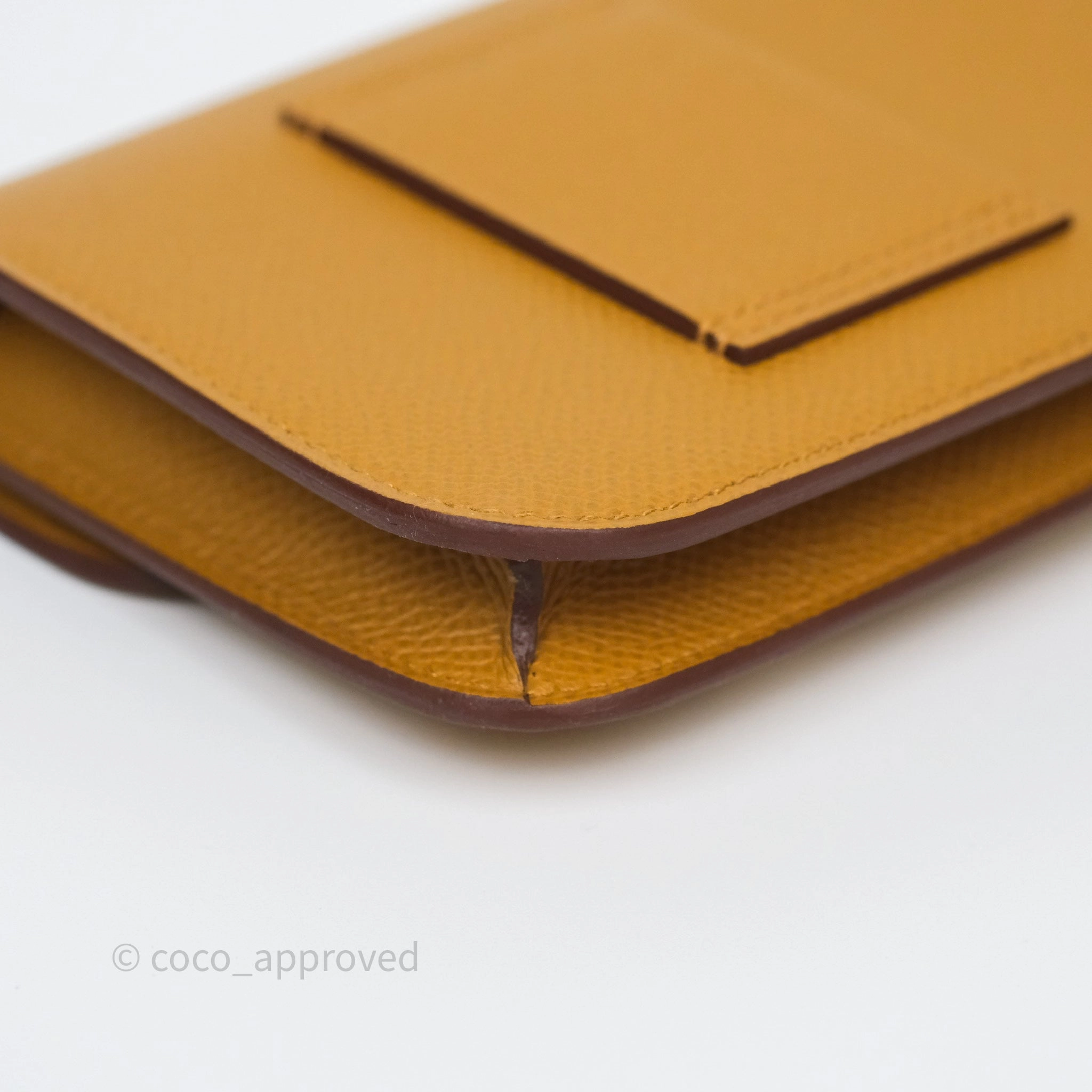 Herms Constance Slim Wallet Sesame 2S Epsom Palladium Hardware