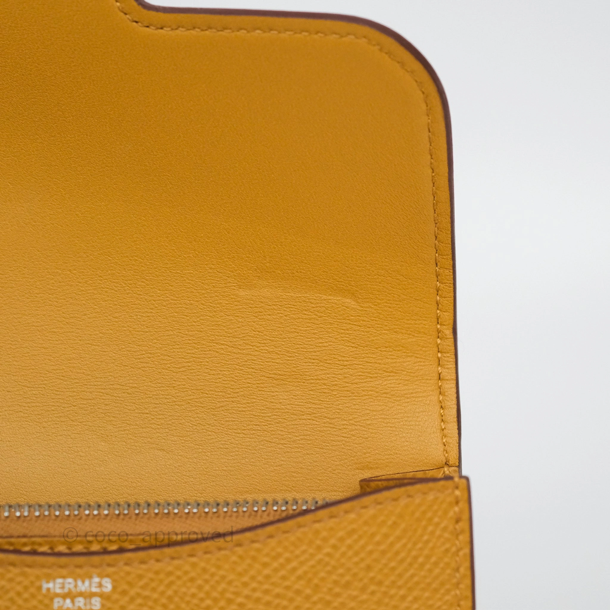 Herms Constance Slim Wallet Sesame 2S Epsom Palladium Hardware