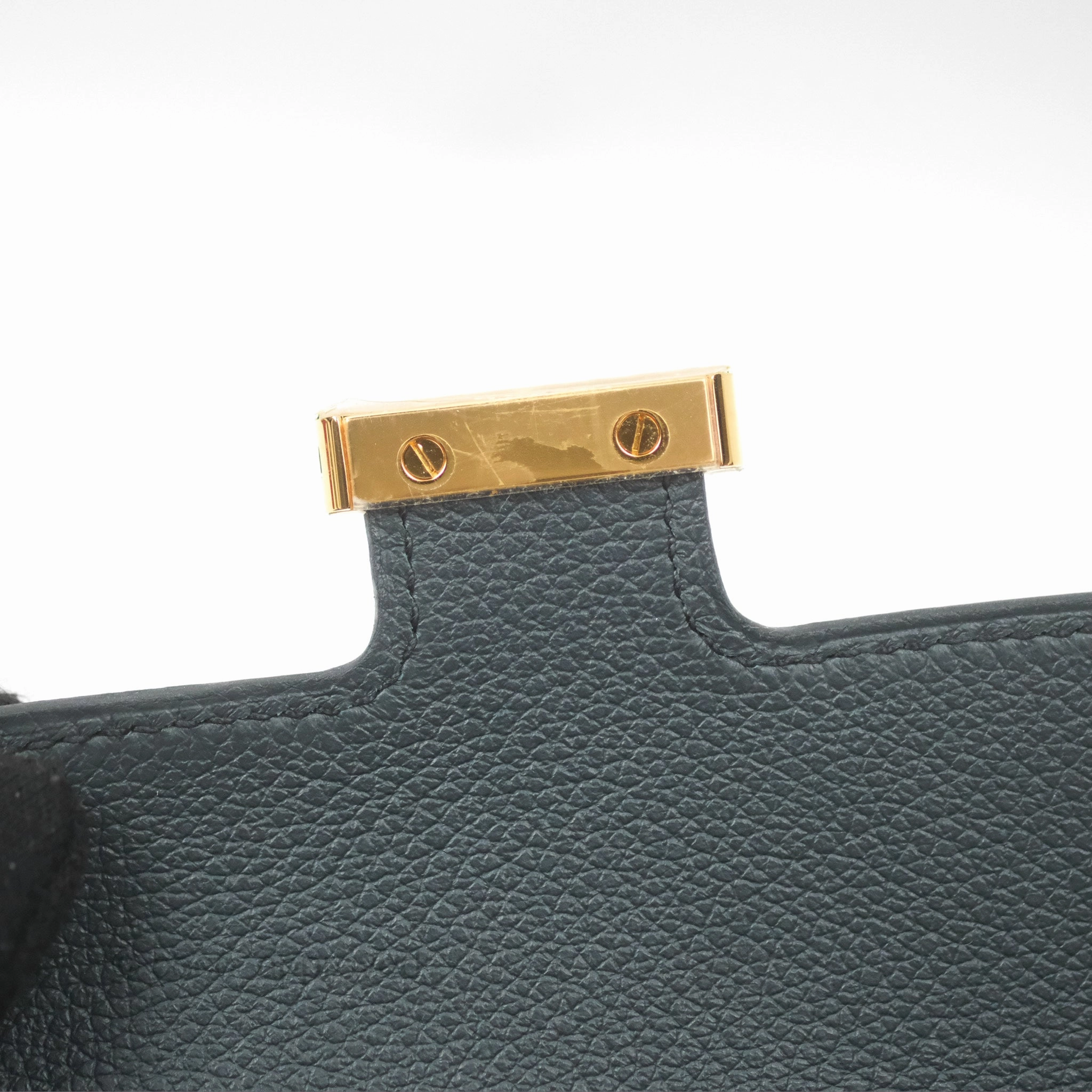 Herms Constance Slim Wallet Vert Rousseau / Mauve Pale Evercolor Gold Hardware