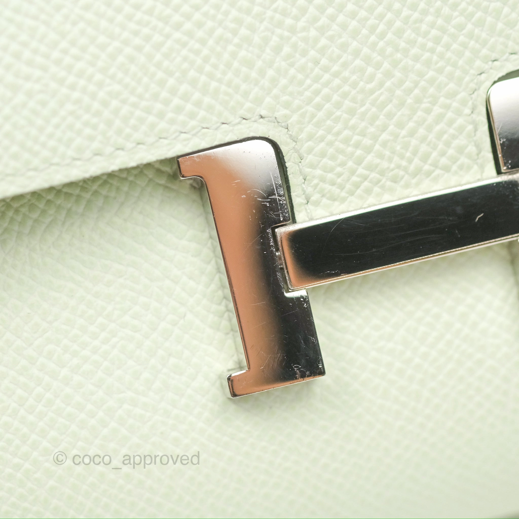 Herms Constance To Go Wallet Vert Fizz Epsom Palladium Hardware