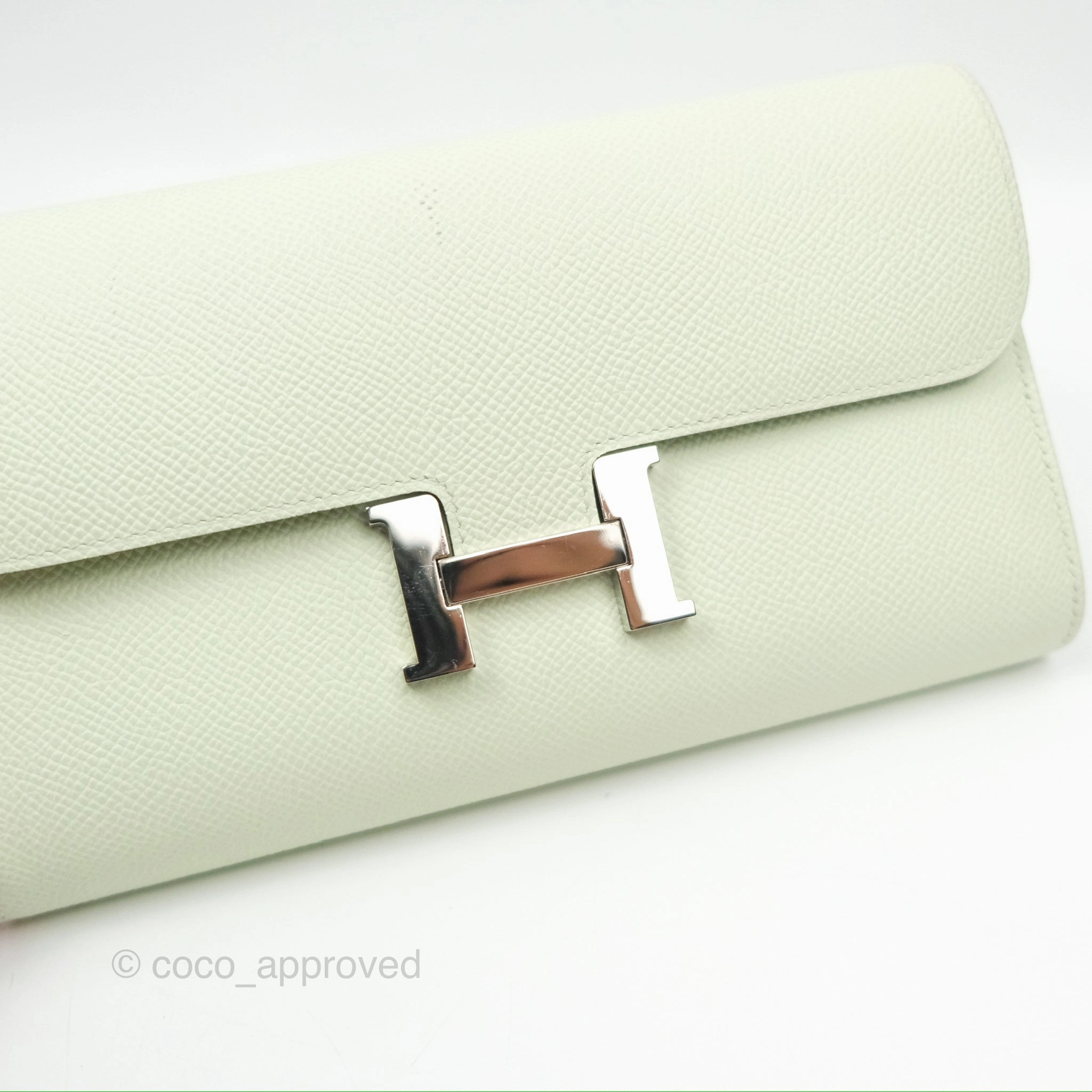 Herms Constance To Go Wallet Vert Fizz Epsom Palladium Hardware