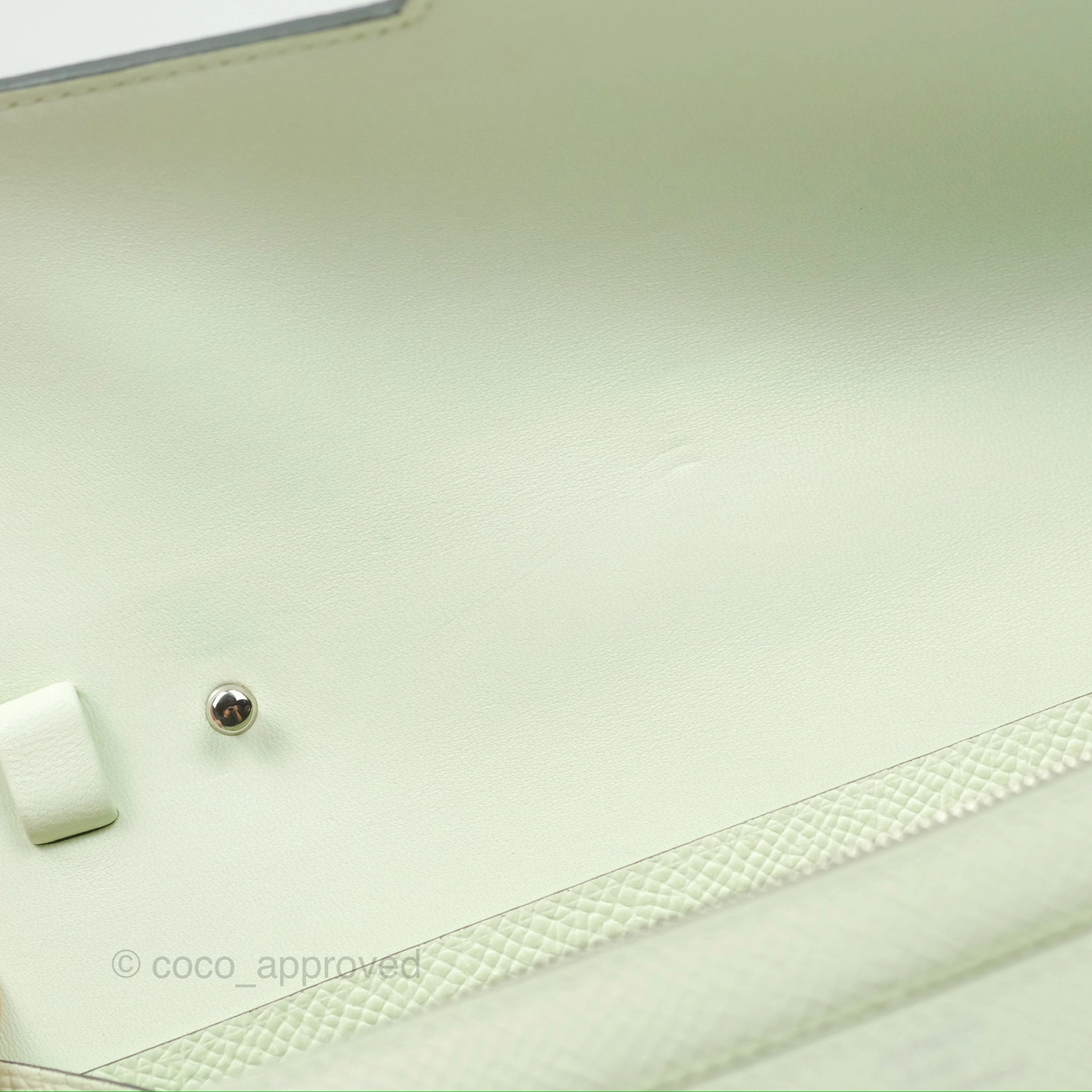 Herms Constance To Go Wallet Vert Fizz Epsom Palladium Hardware