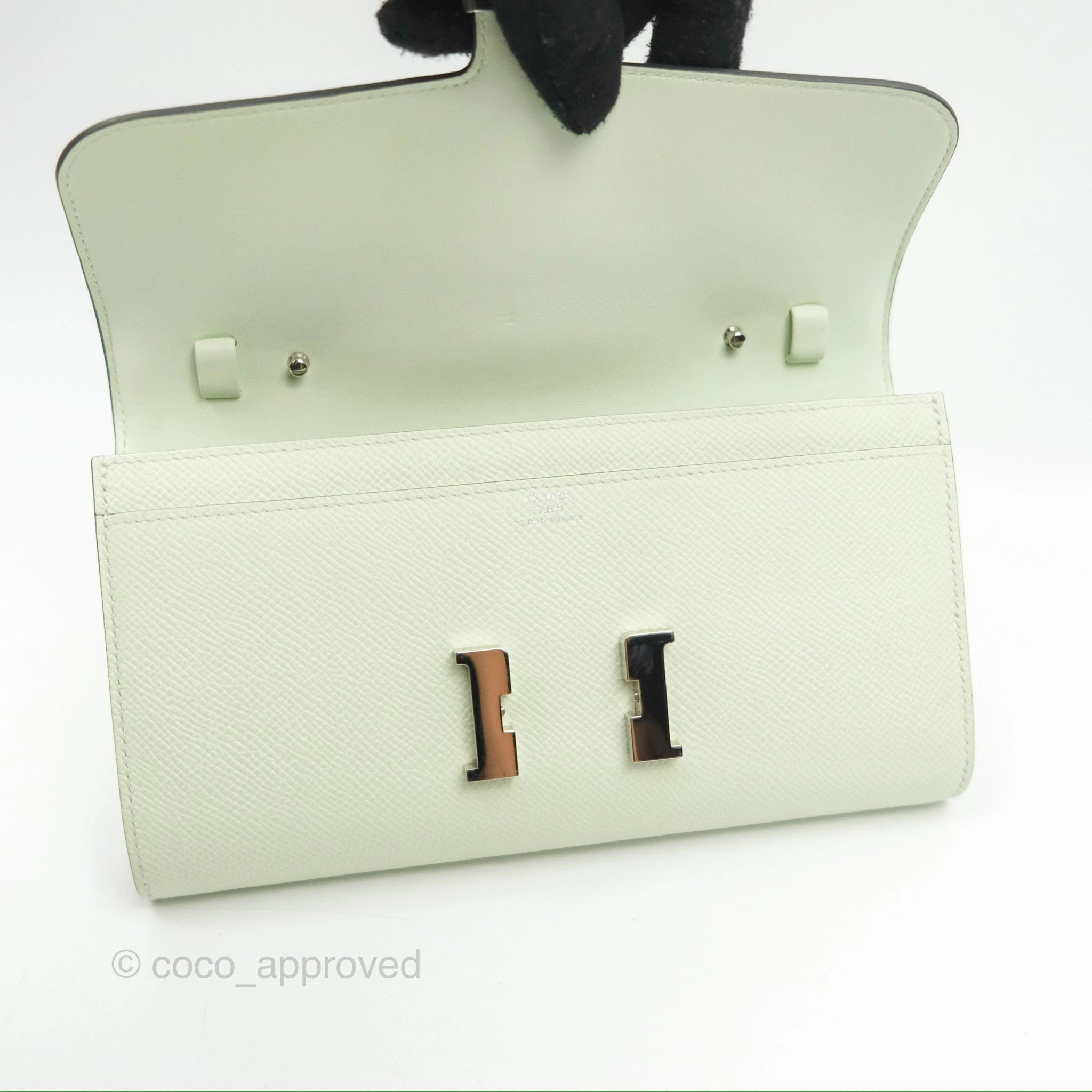Herms Constance To Go Wallet Vert Fizz Epsom Palladium Hardware