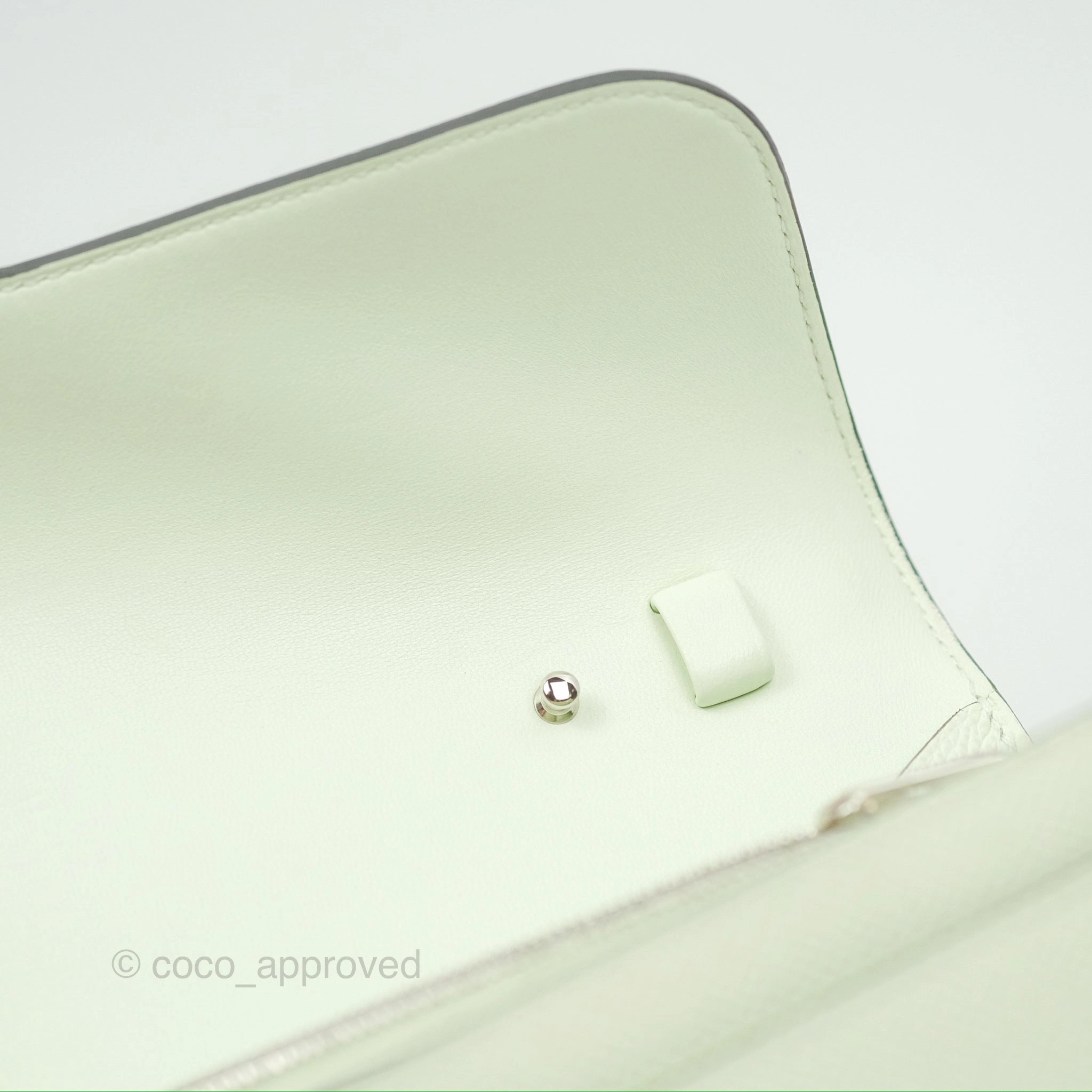 Herms Constance To Go Wallet Vert Fizz Epsom Palladium Hardware