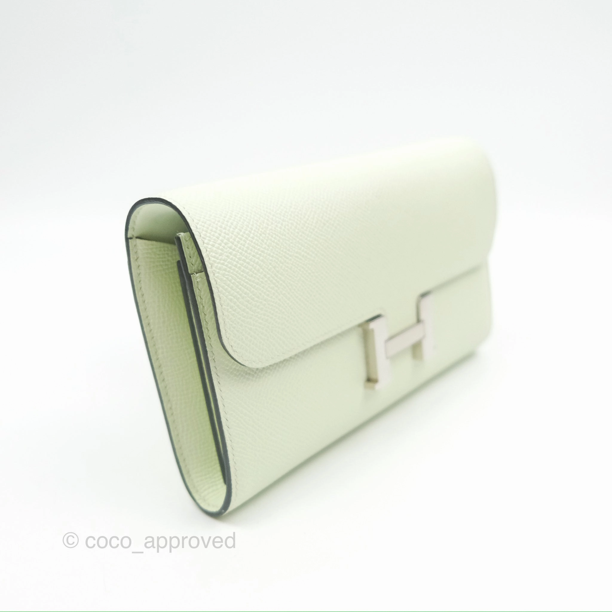 Herms Constance To Go Wallet Vert Fizz Epsom Palladium Hardware