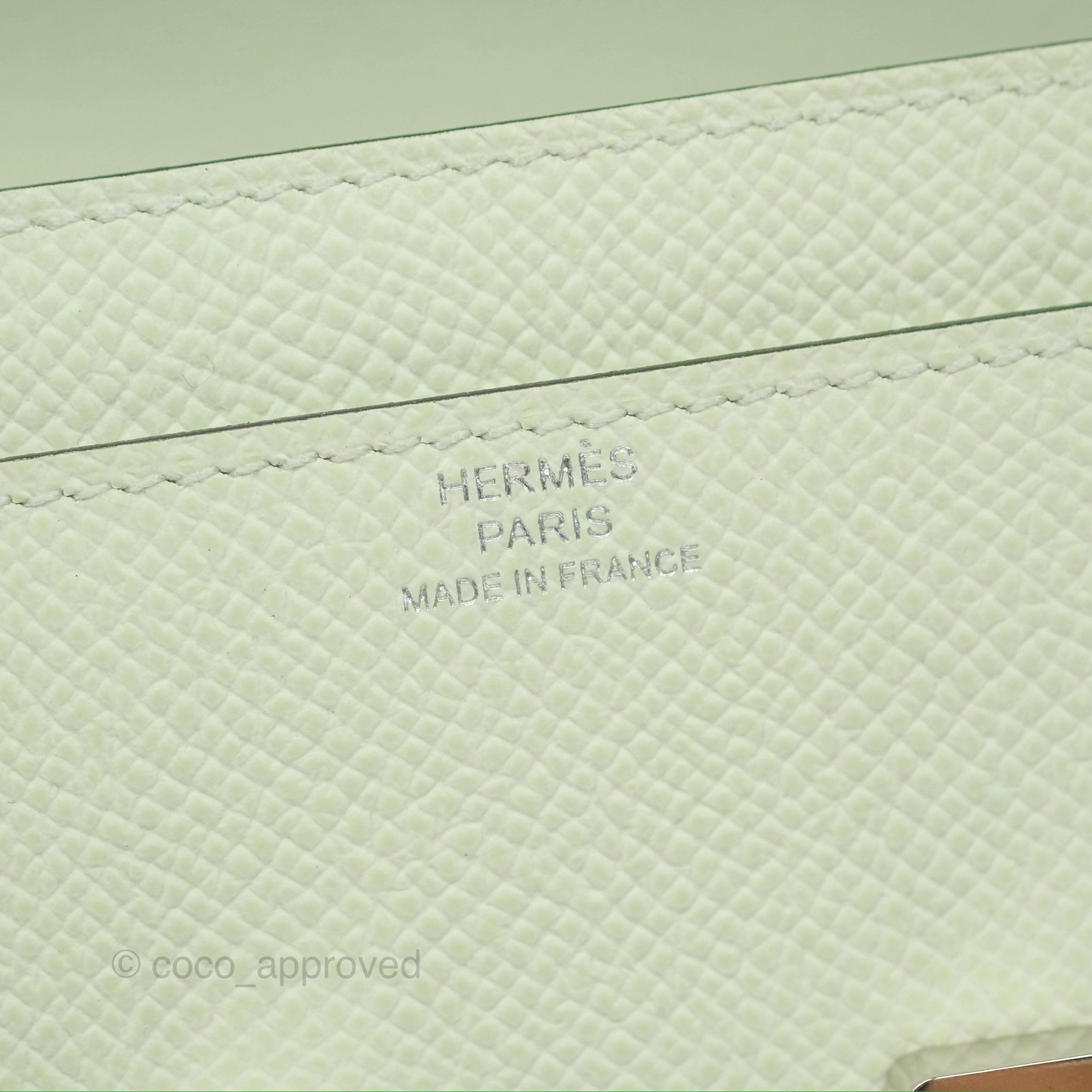 Herms Constance To Go Wallet Vert Fizz Epsom Palladium Hardware