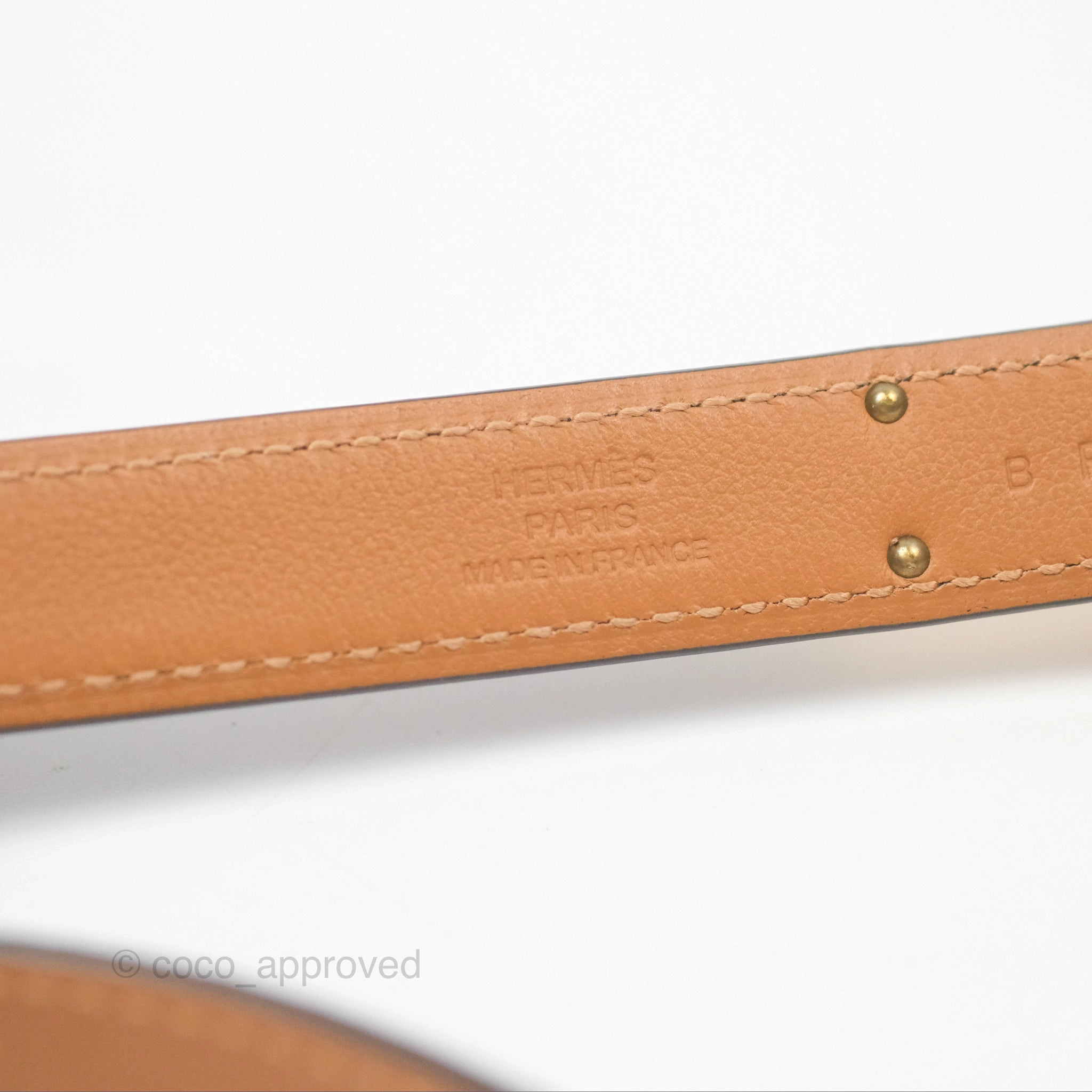 Herms Epsom Kelly Buckle Belt Etoupe 18 Rose Gold Hardware
