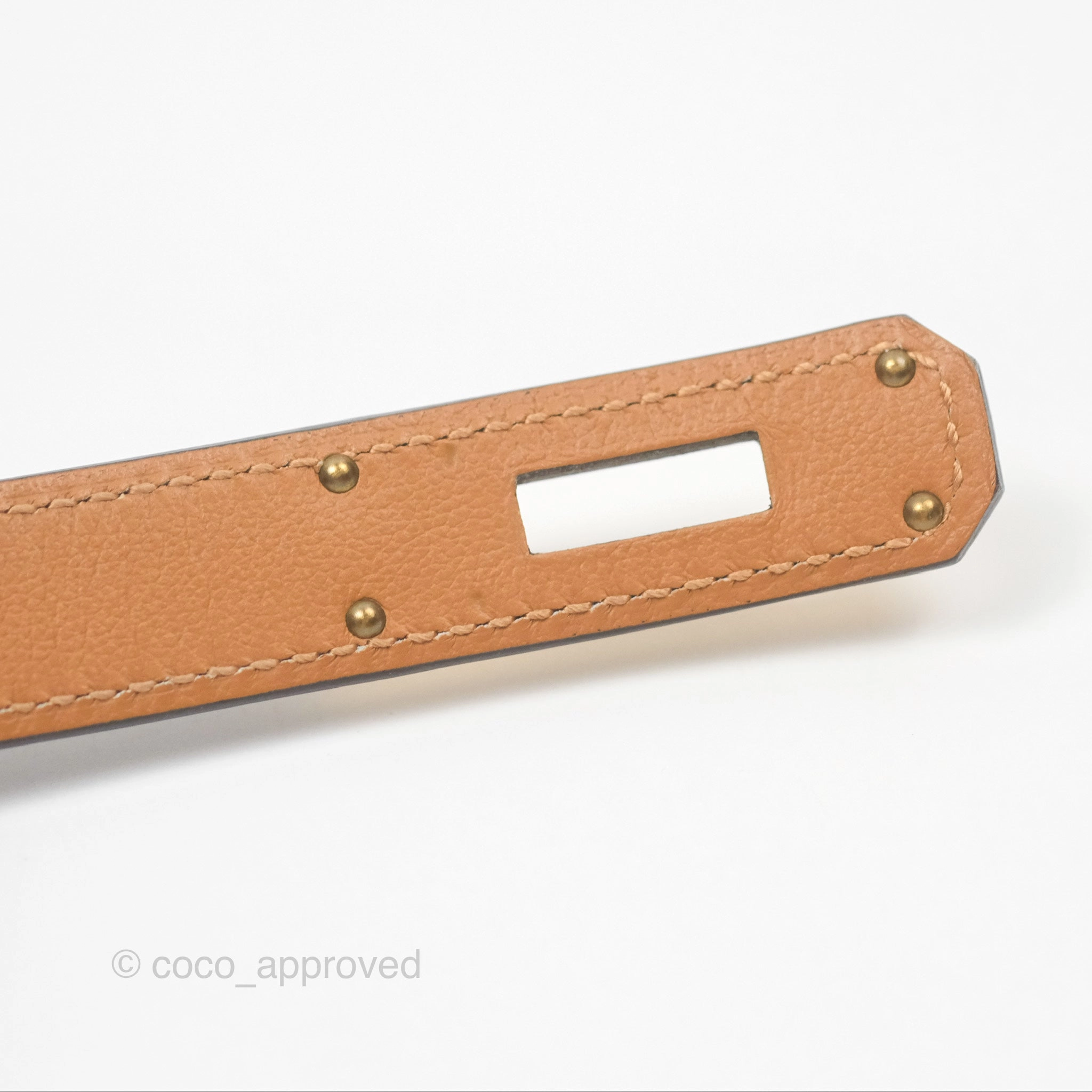 Herms Epsom Kelly Buckle Belt Etoupe 18 Rose Gold Hardware