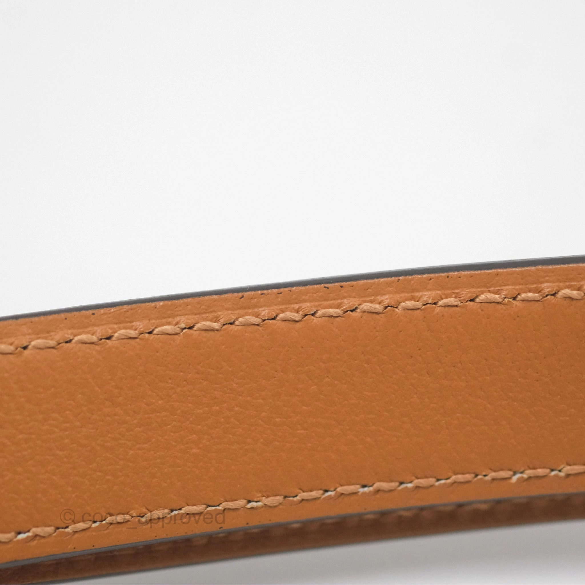 Herms Epsom Kelly Buckle Belt Etoupe 18 Rose Gold Hardware