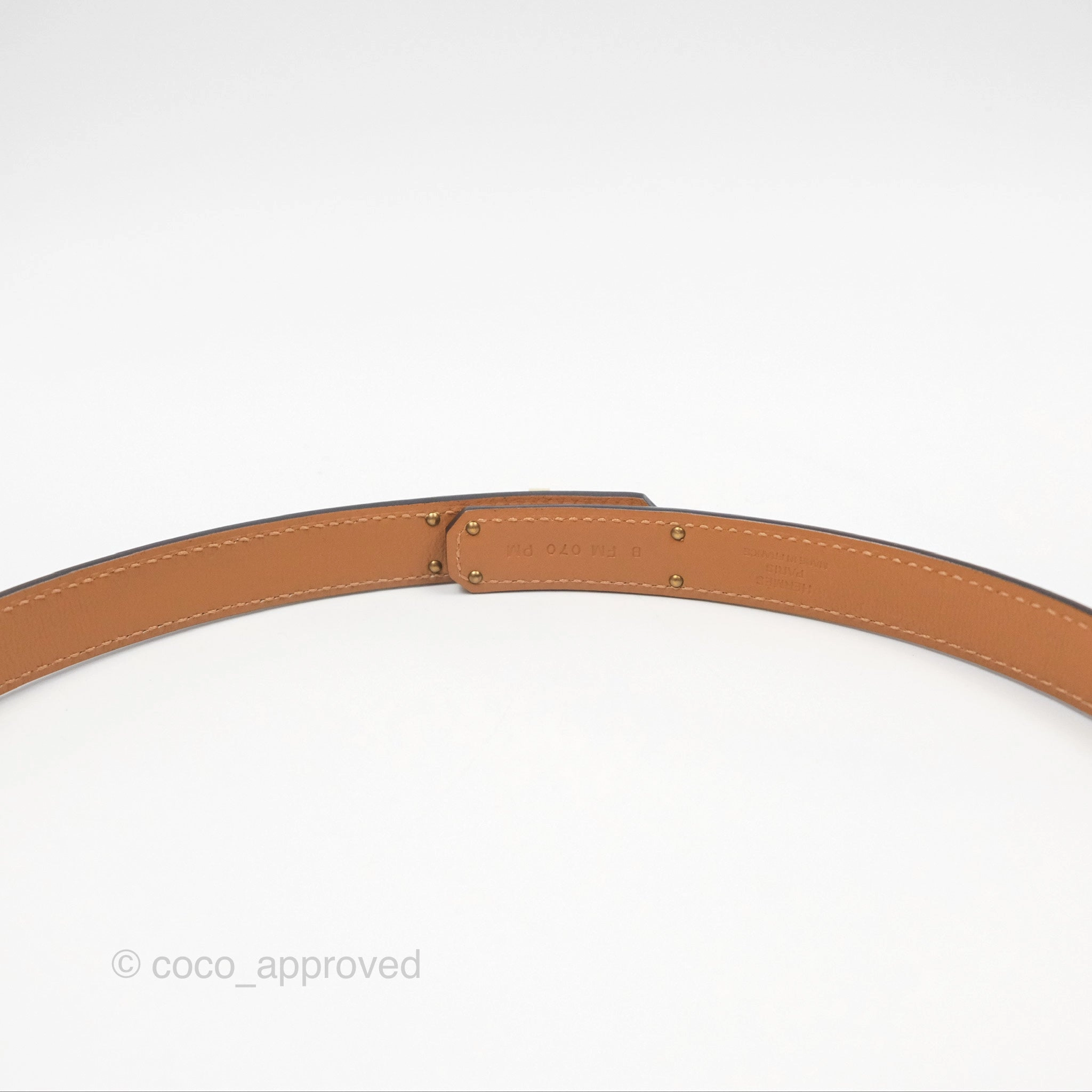 Herms Epsom Kelly Buckle Belt Etoupe 18 Rose Gold Hardware
