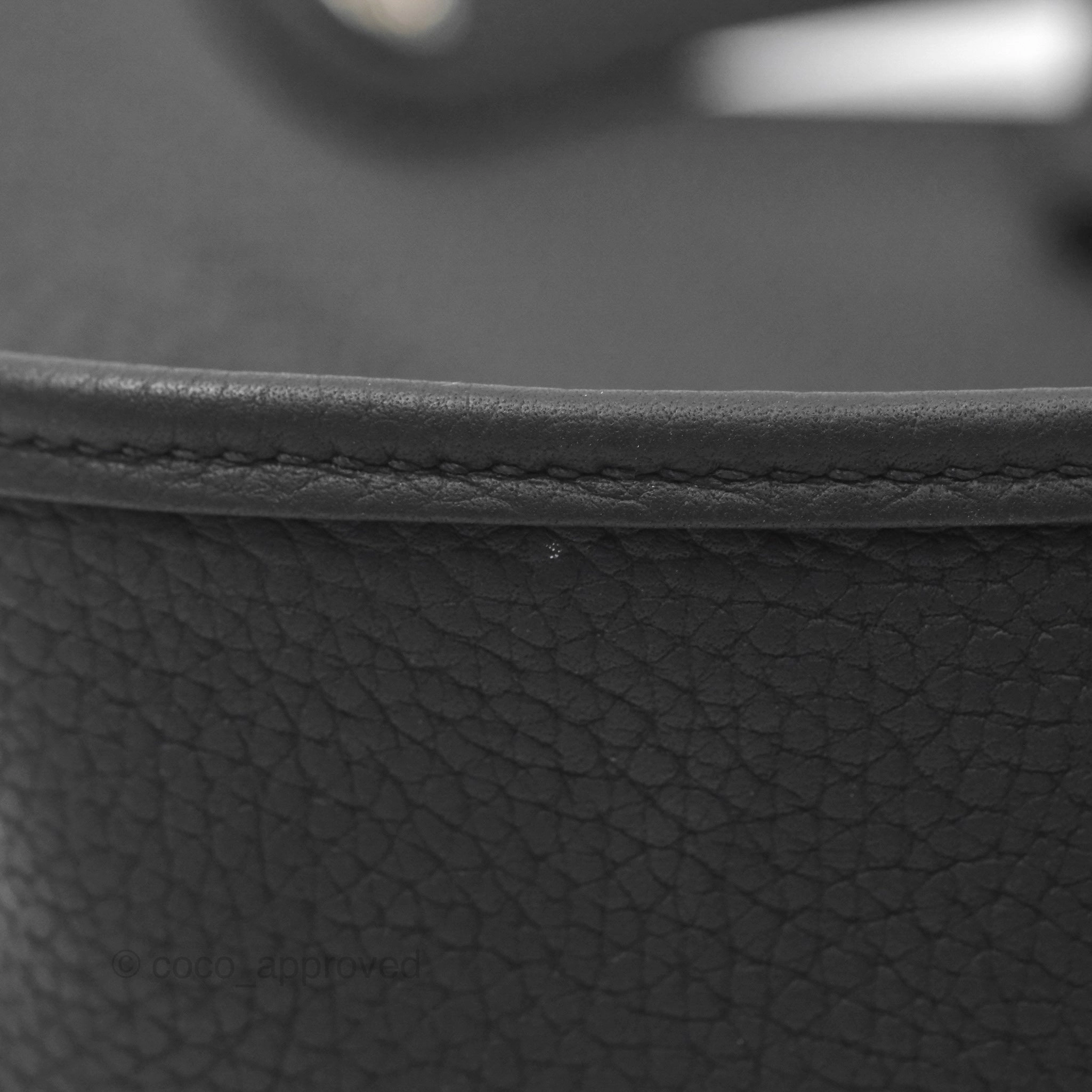 Herms Evelyne III 29 Noir 89 Clemence Silver Hardware