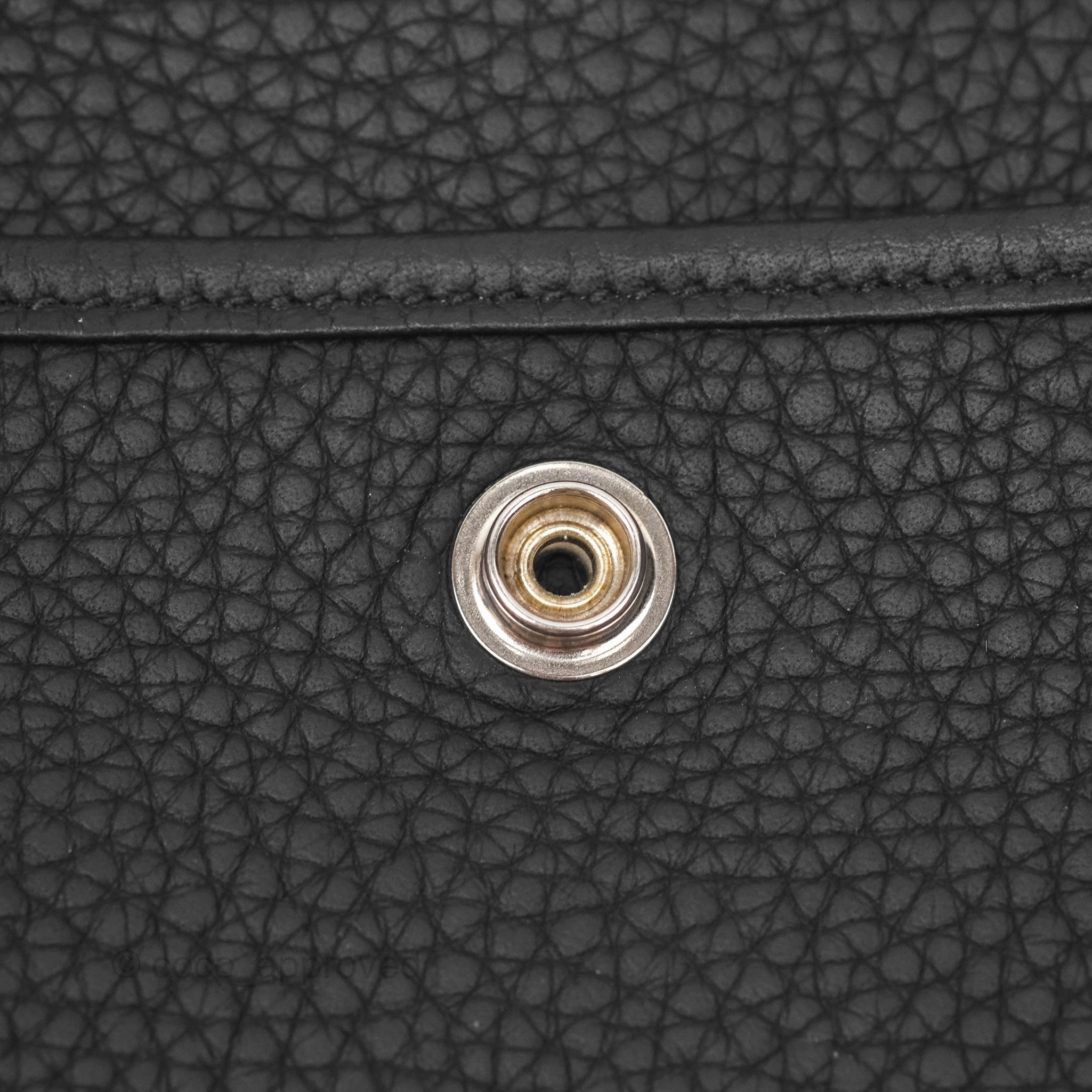 Herms Evelyne III 29 Noir 89 Clemence Silver Hardware