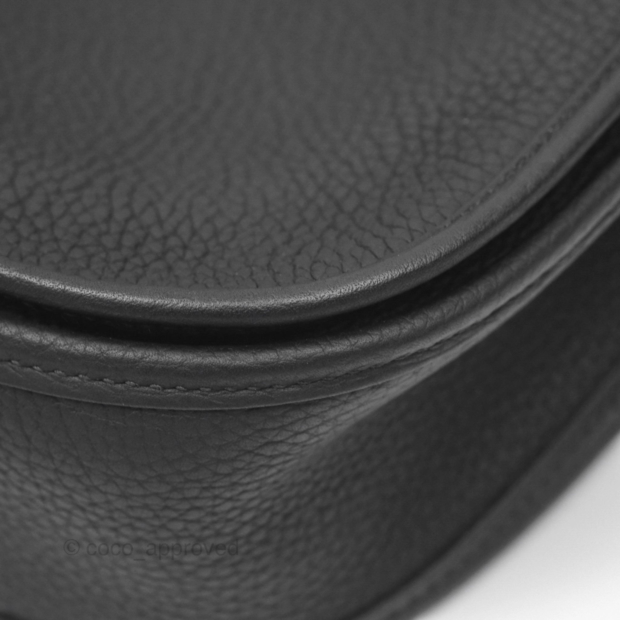 Herms Evelyne III 29 Noir 89 Clemence Silver Hardware