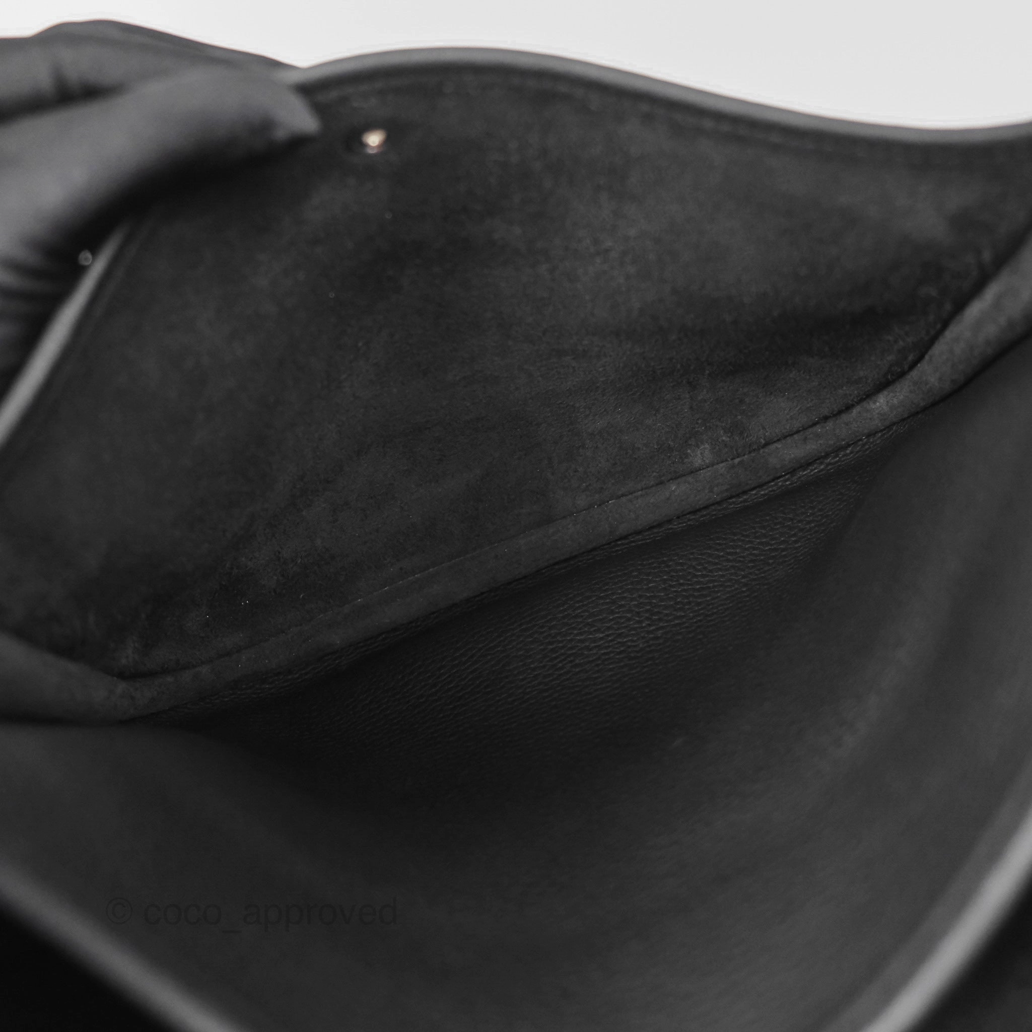 Herms Evelyne III 29 Noir 89 Clemence Silver Hardware