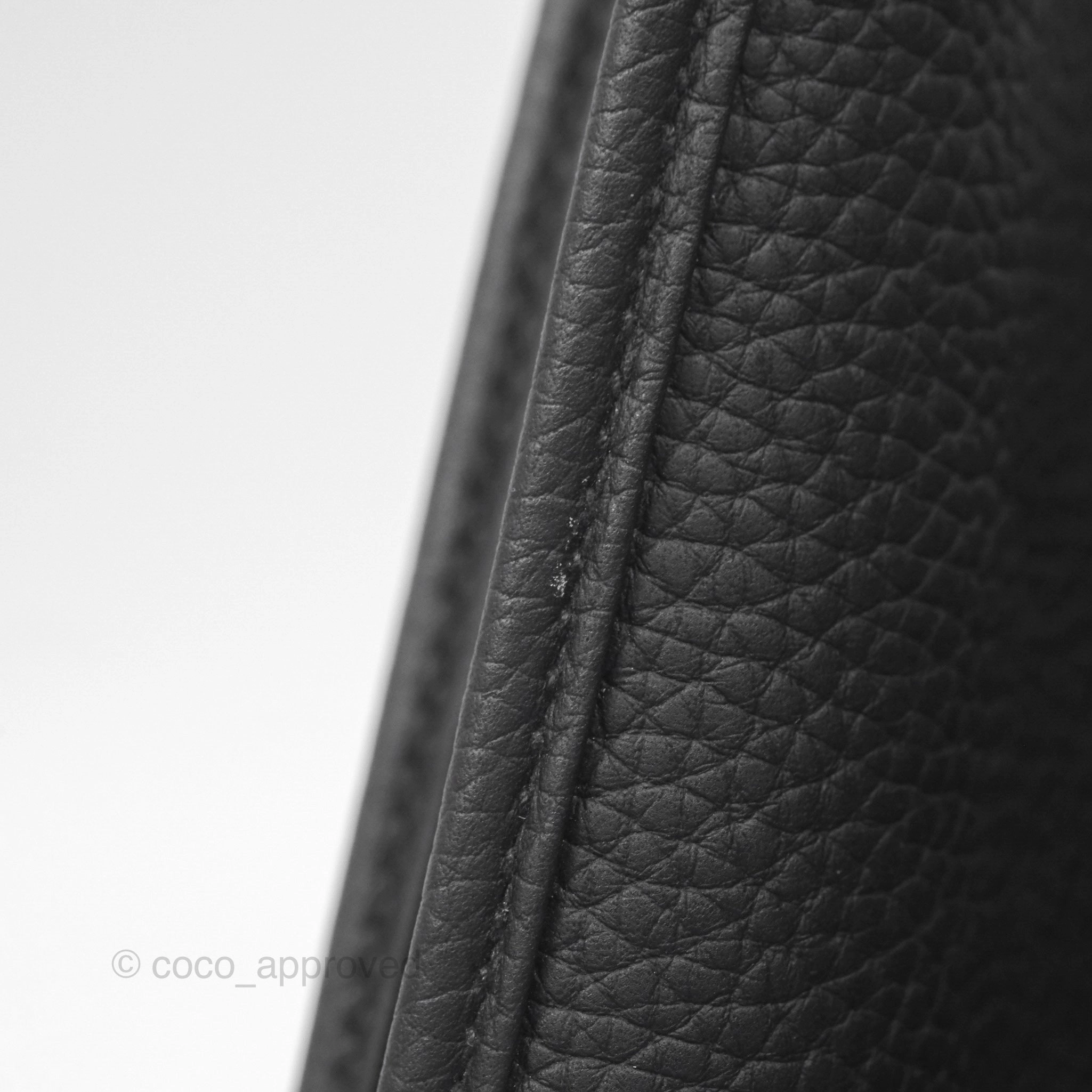 Herms Evelyne III 29 Noir 89 Clemence Silver Hardware