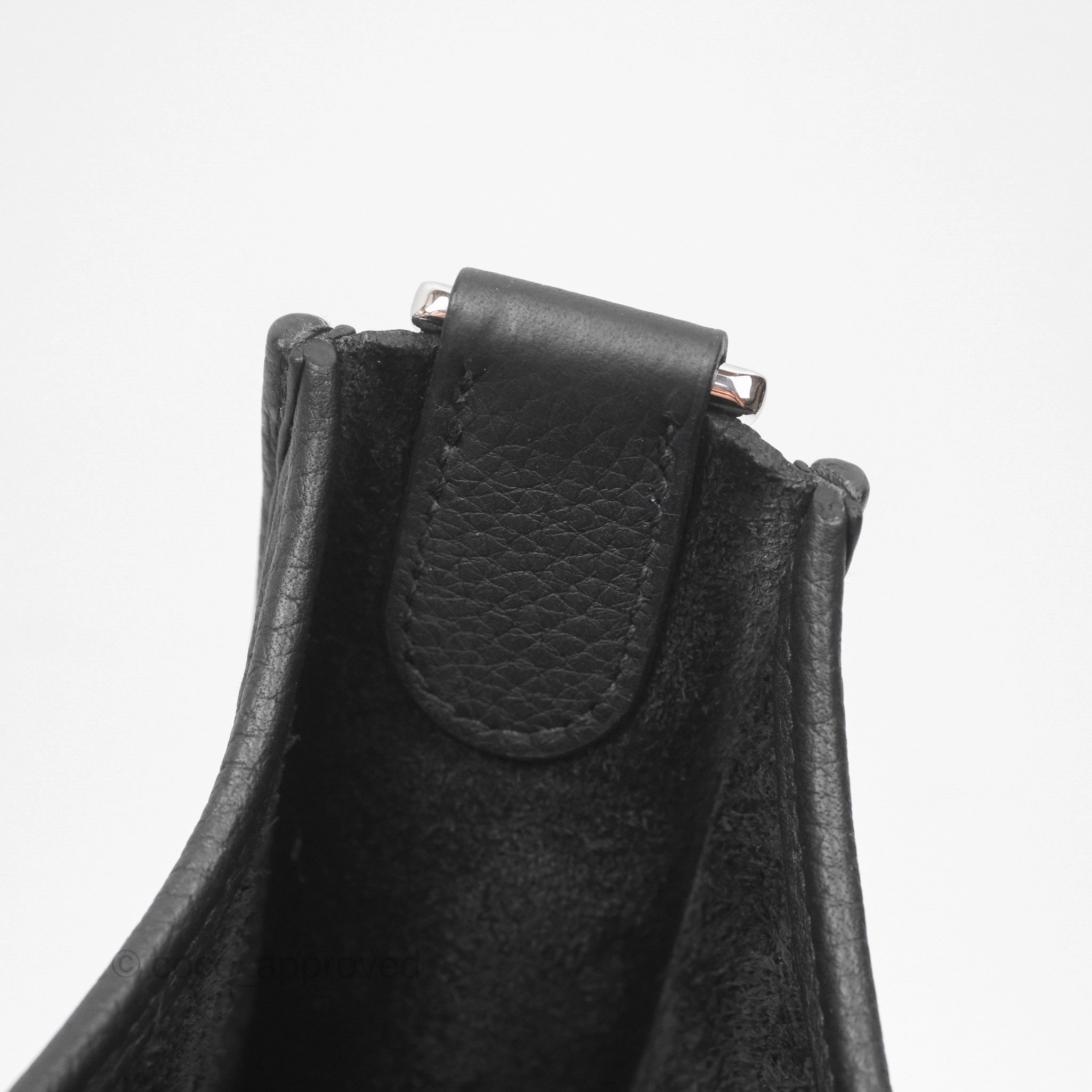 Herms Evelyne III 29 Noir 89 Clemence Silver Hardware
