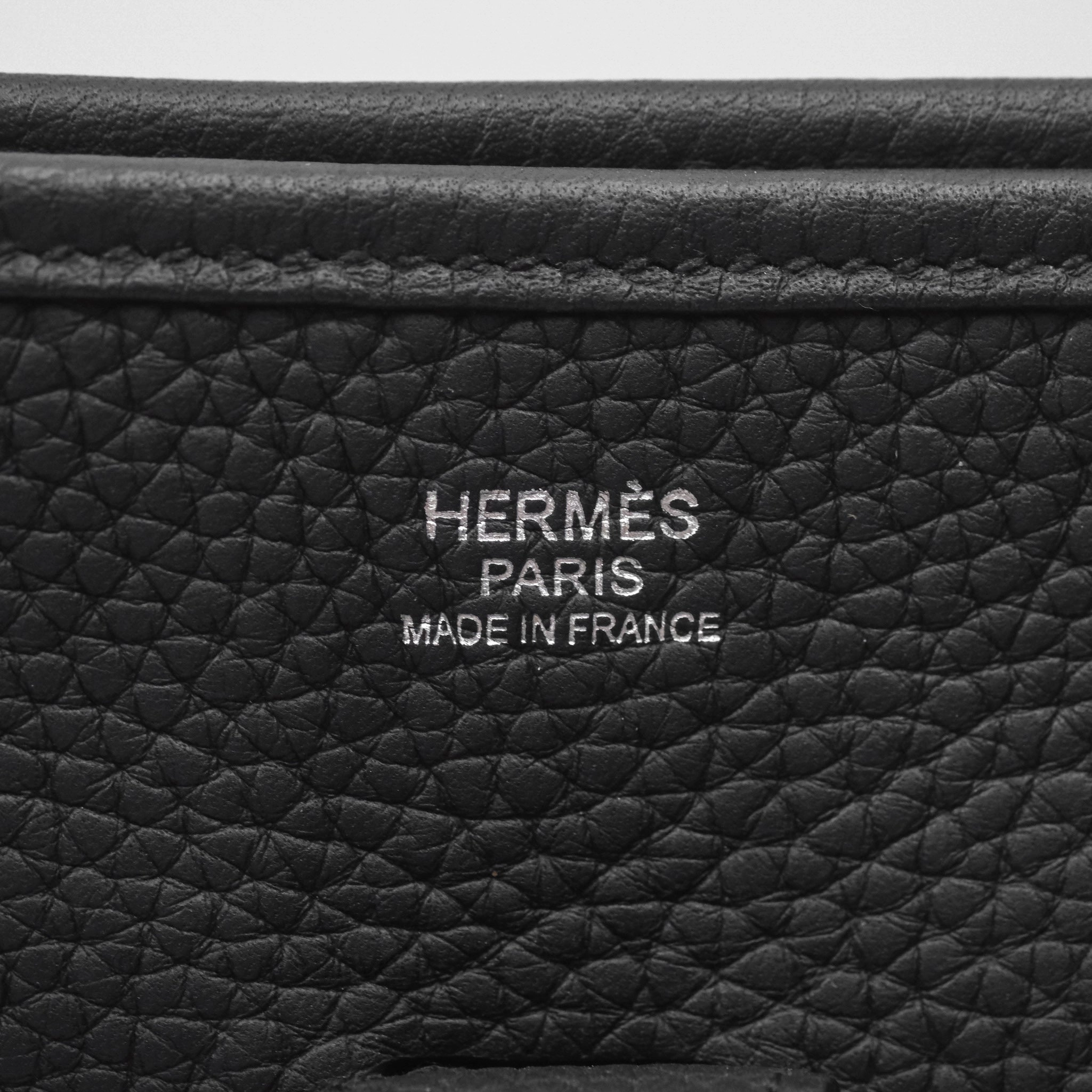 Herms Evelyne III 29 Noir 89 Clemence Silver Hardware