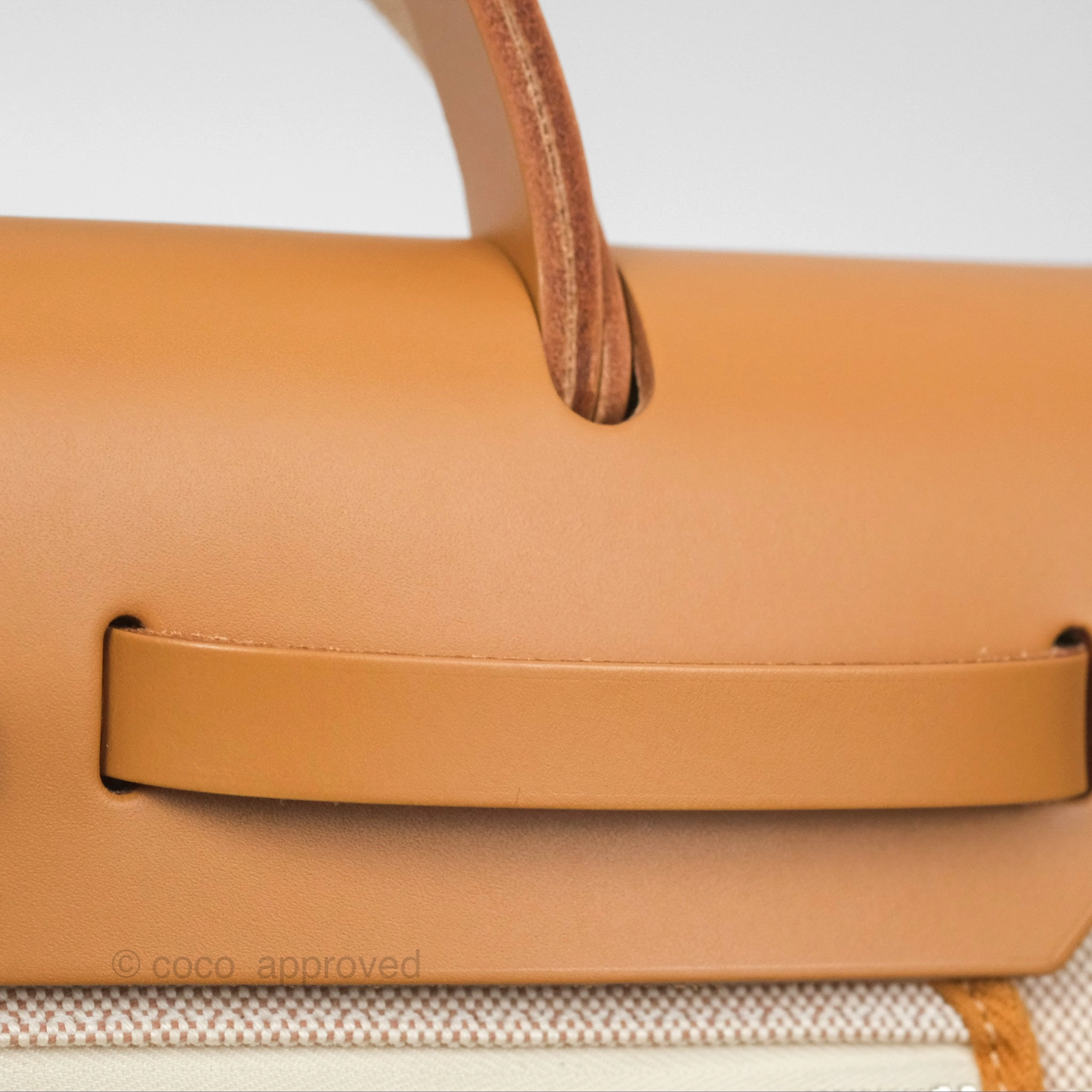 Herms Herbag Zip 31 Bride De Gala Sable/ Ecru-Beige/ Nat sable Canvas Palladium Hardware