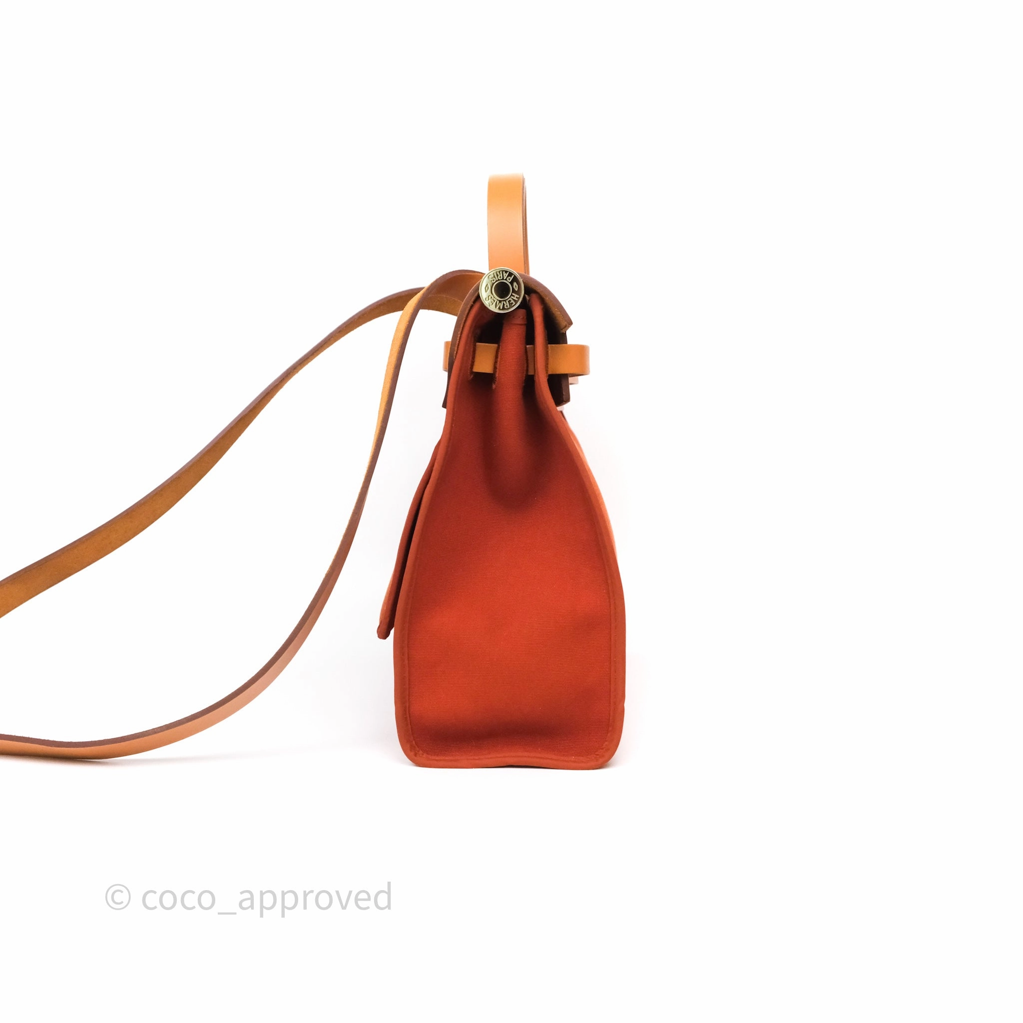 Herms Herbag Zip 31 Cuivre Canvas Palladium Hardware