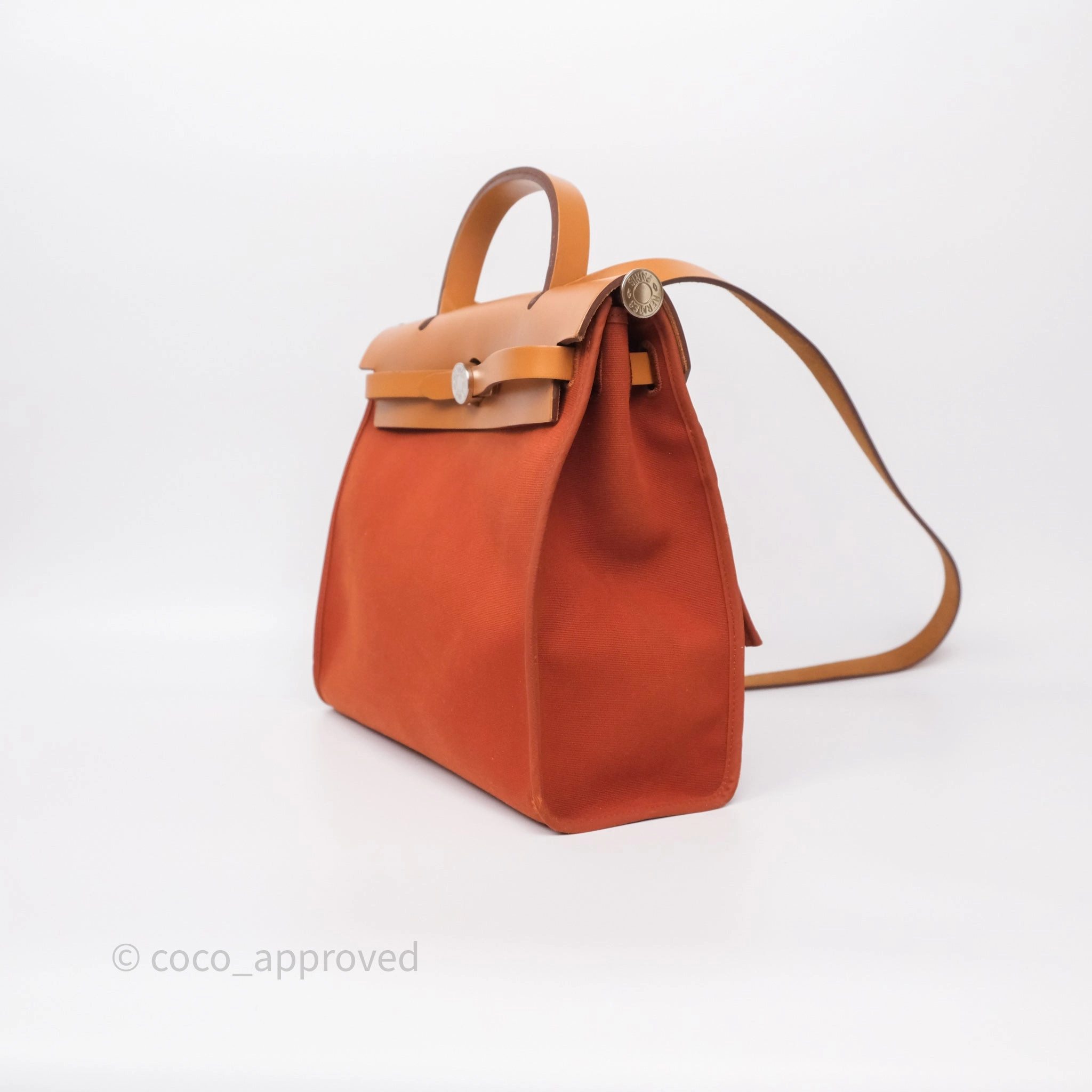 Herms Herbag Zip 31 Cuivre Canvas Palladium Hardware