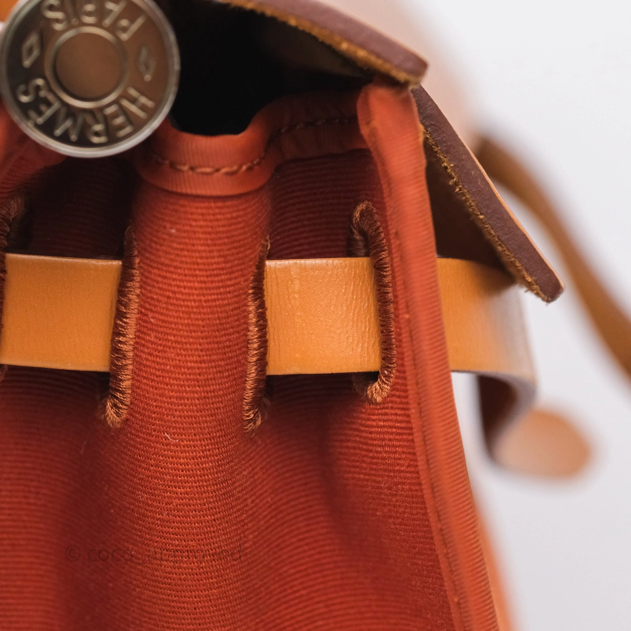 Herms Herbag Zip 31 Cuivre Canvas Palladium Hardware