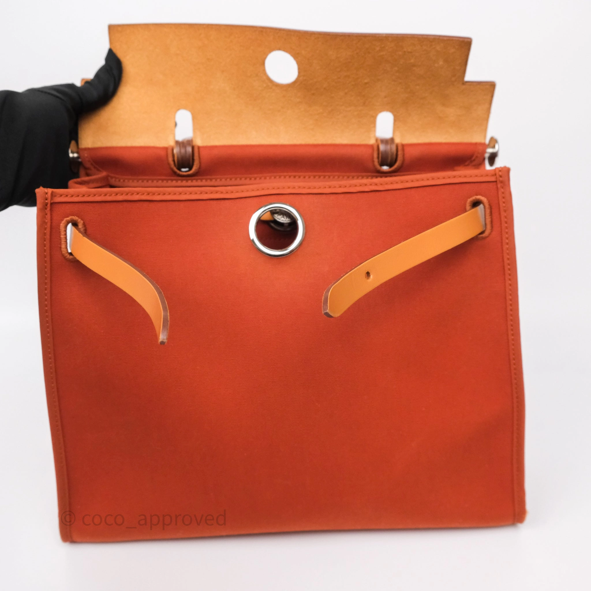 Herms Herbag Zip 31 Cuivre Canvas Palladium Hardware