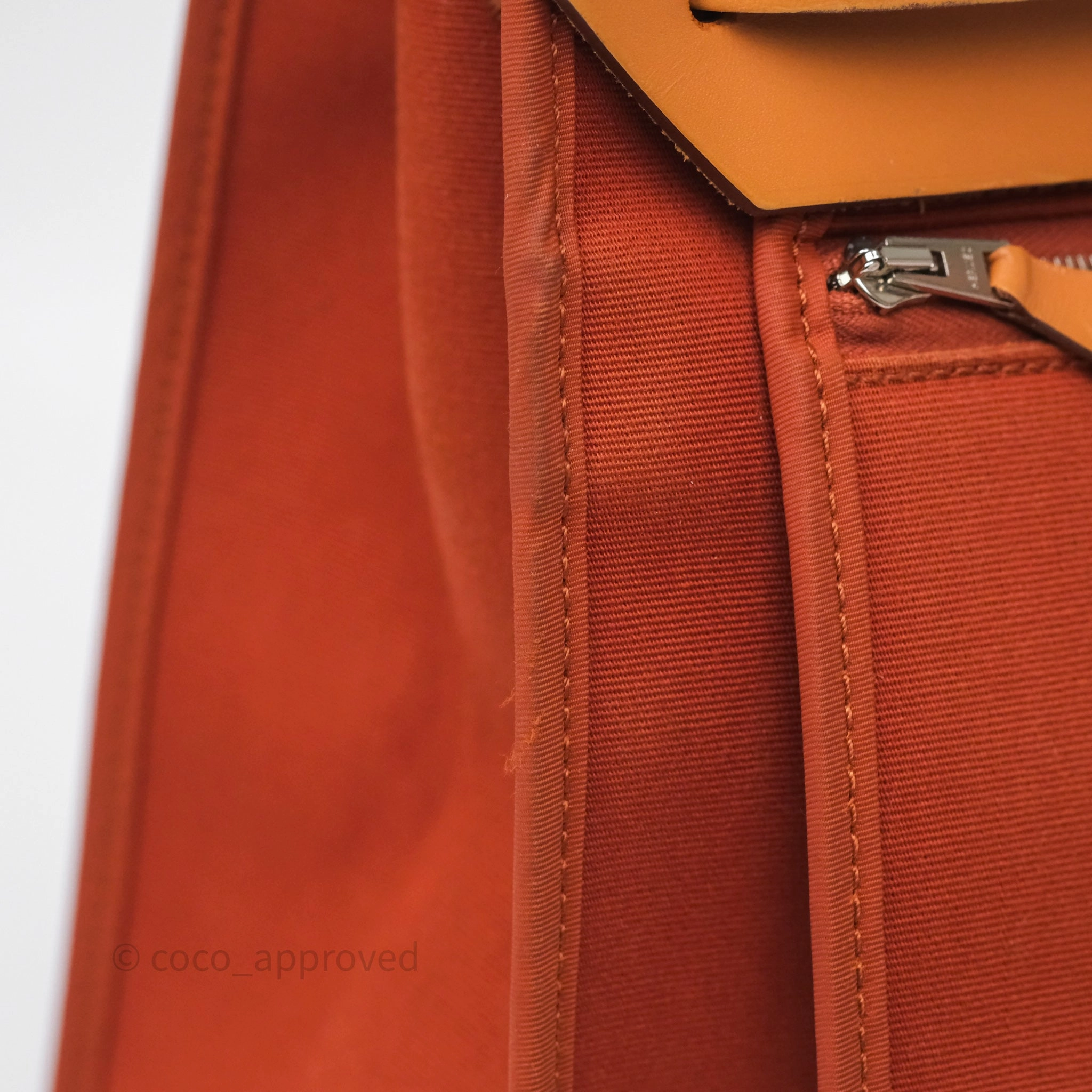 Herms Herbag Zip 31 Cuivre Canvas Palladium Hardware