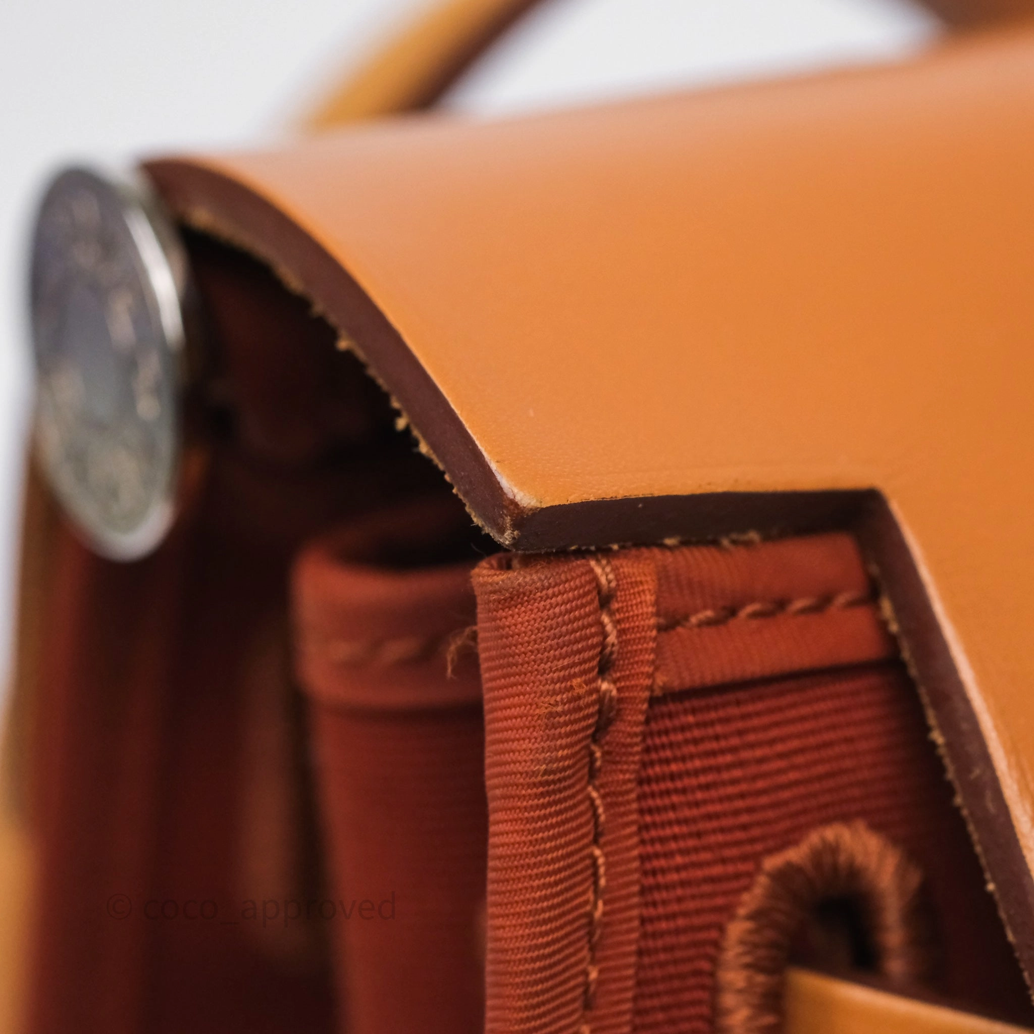 Herms Herbag Zip 31 Cuivre Canvas Palladium Hardware