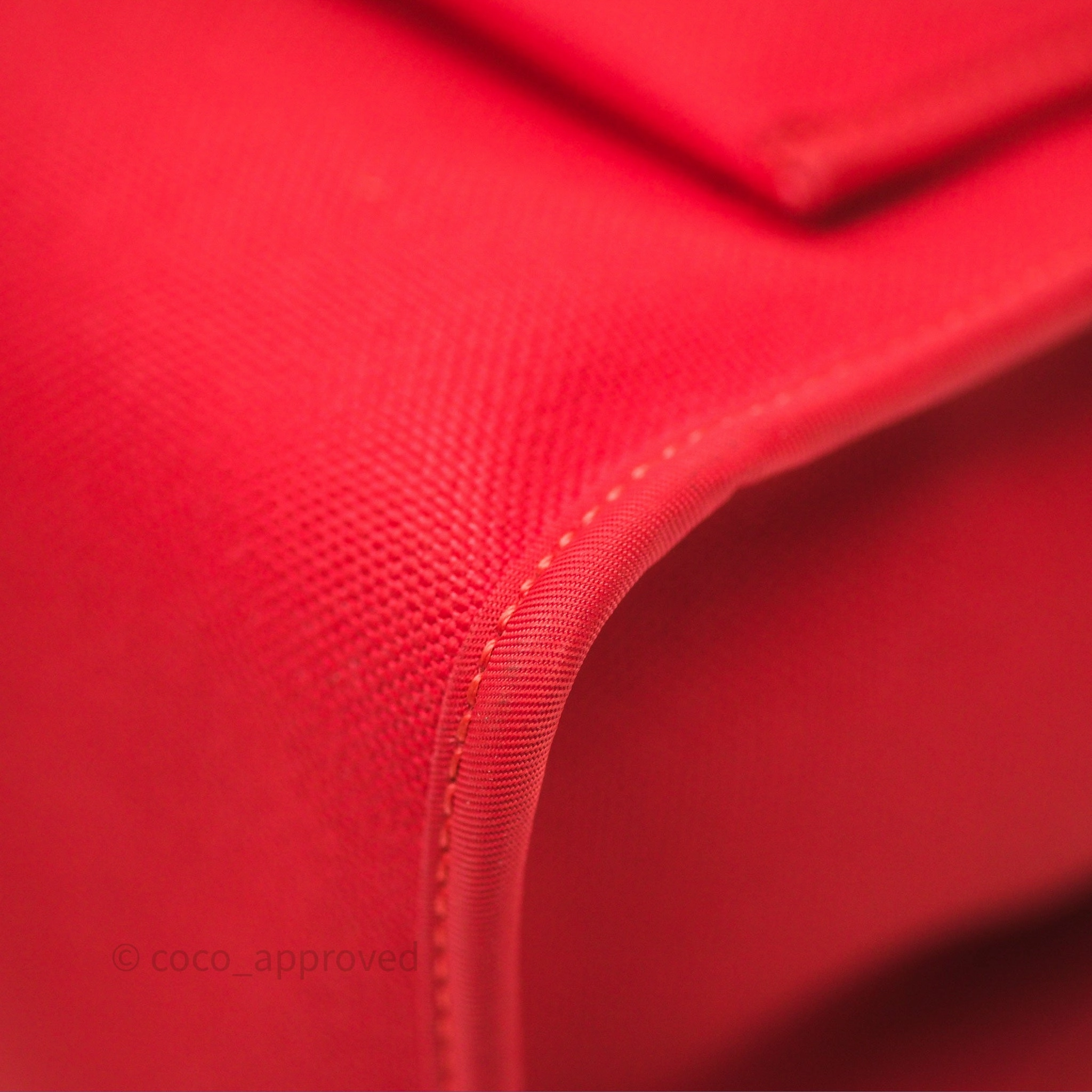 Herms Herbag Zip 31 Red/Natural Canvas Palladium Hardware