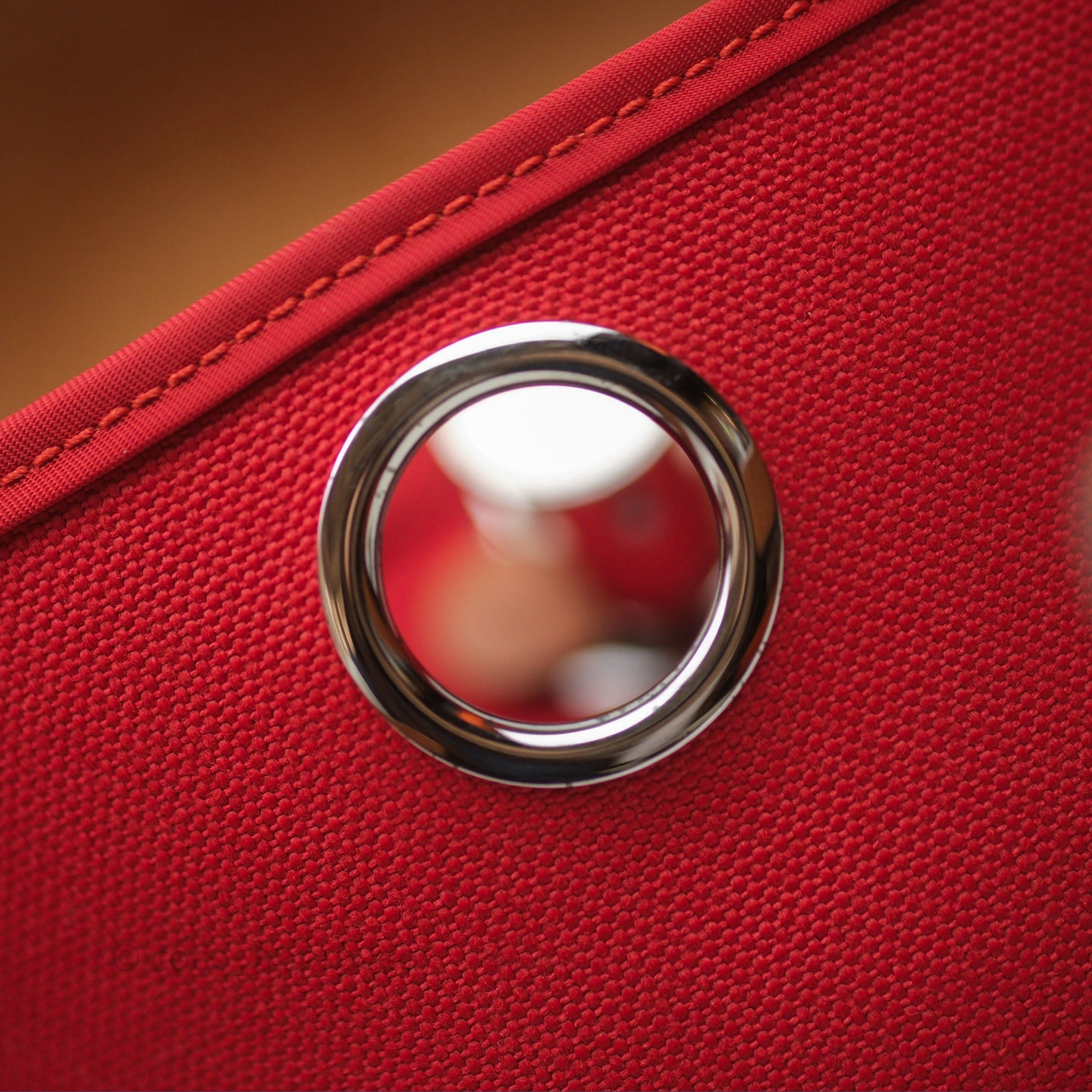 Herms Herbag Zip 31 Red/Natural Canvas Palladium Hardware