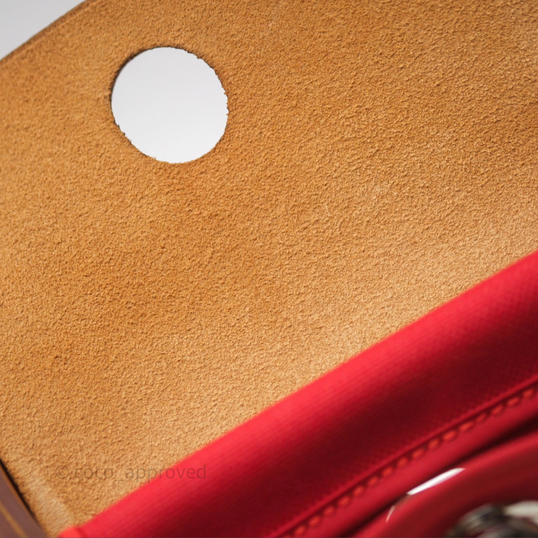 Herms Herbag Zip 31 Red/Natural Canvas Palladium Hardware