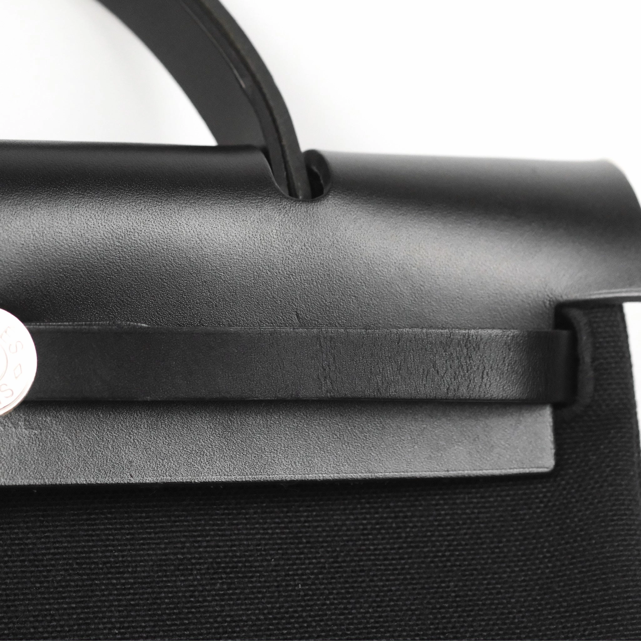 Herms Herbag Zip 31 Retourne Black Canvas Palladium Hardware