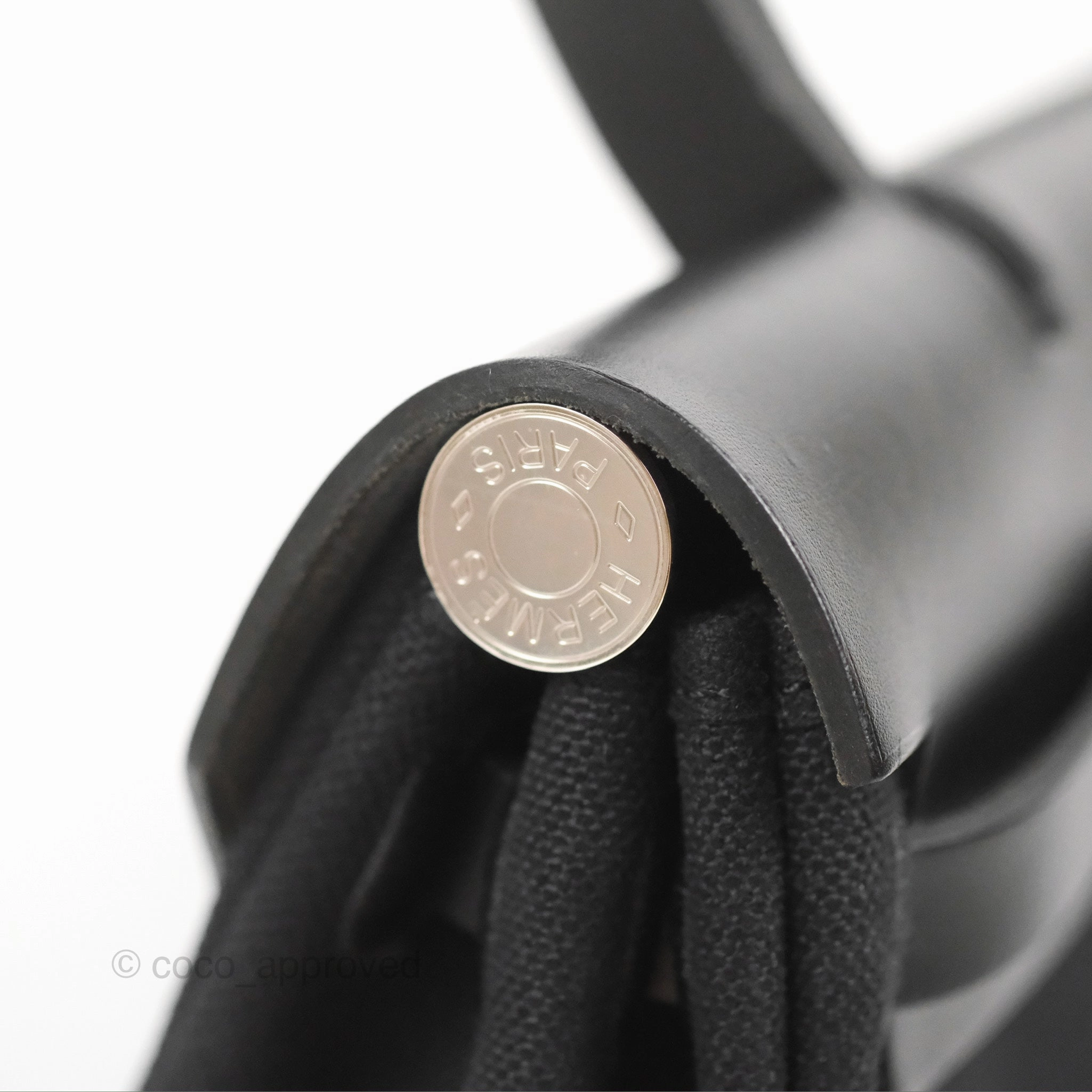Herms Herbag Zip 31 Retourne Black Canvas Palladium Hardware
