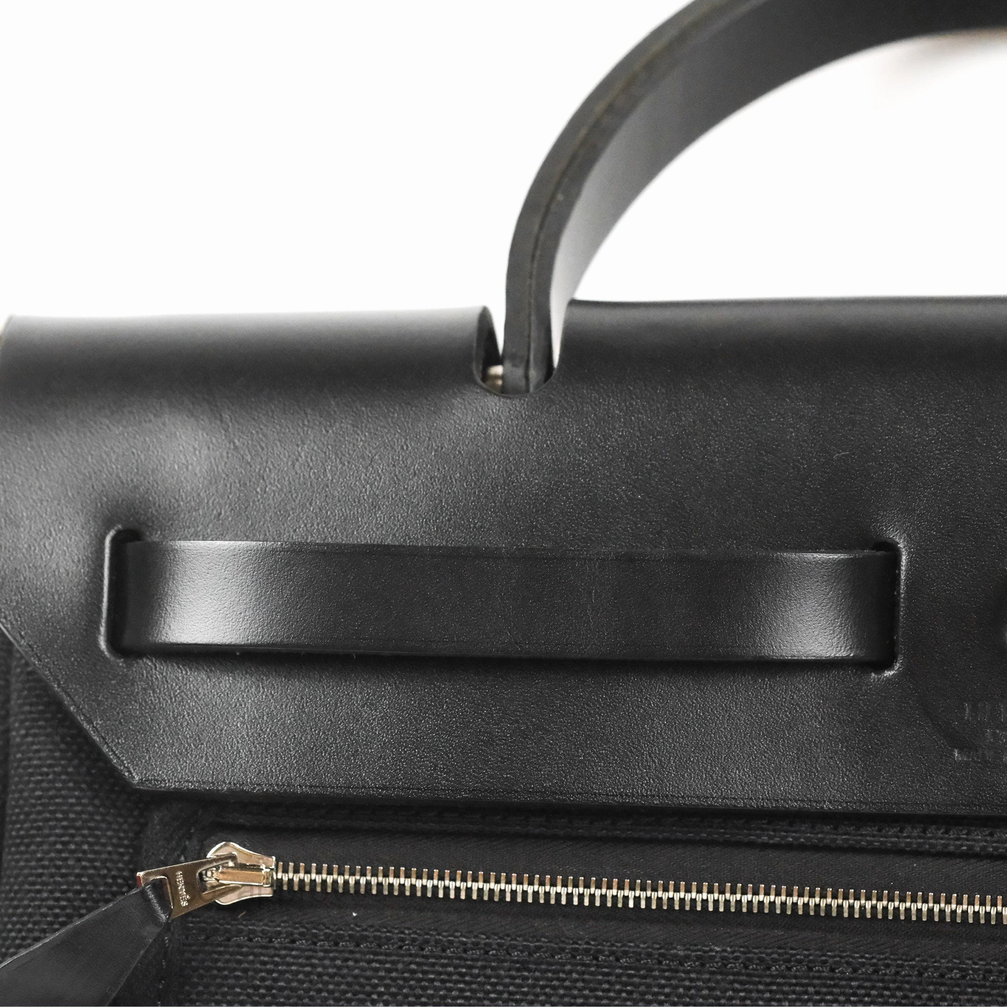 Herms Herbag Zip 31 Retourne Black Canvas Palladium Hardware