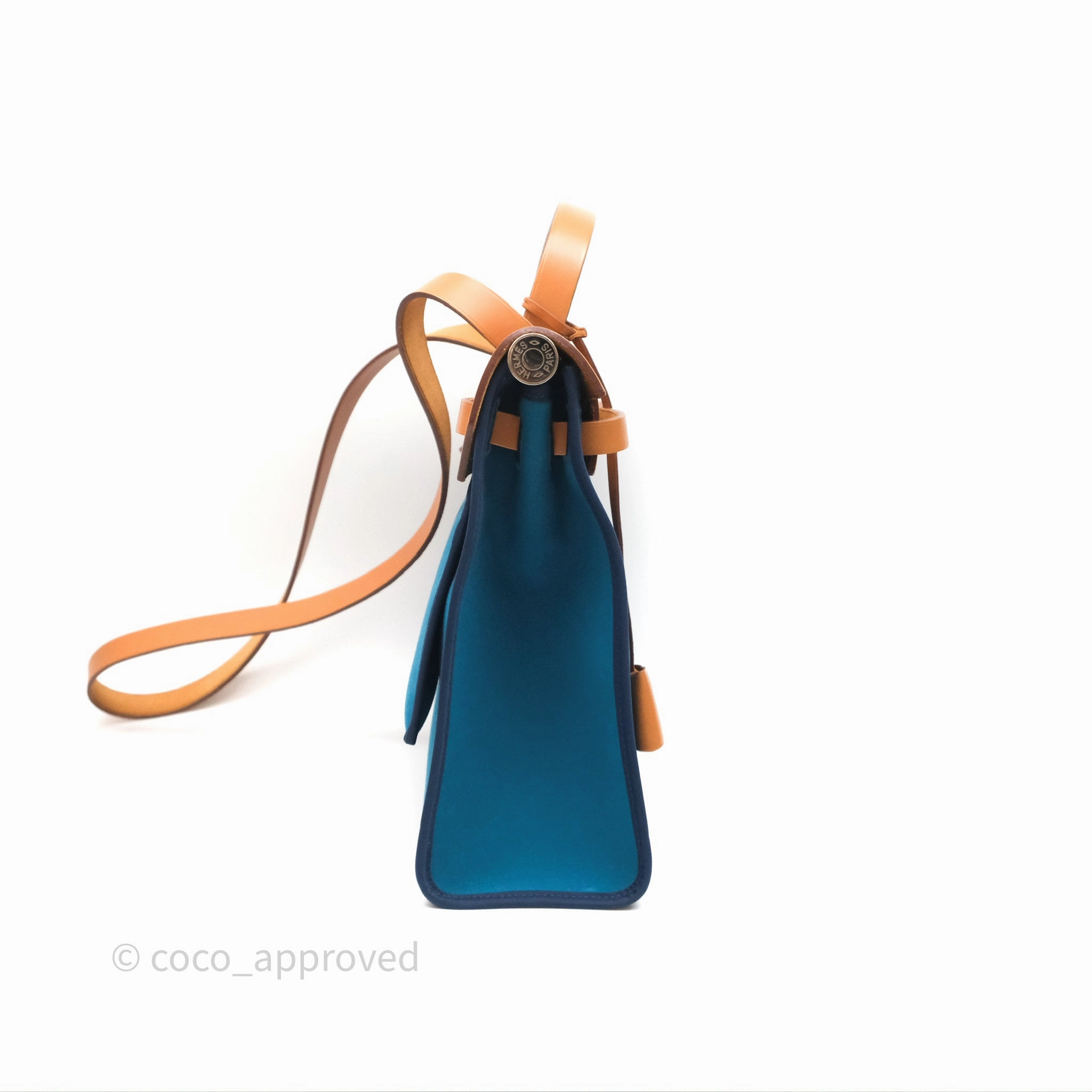 Herms Herbag Zip 31 Vache Hunter Bleu Izmir 7W/ Bleu de Malte 7L Palladium Hardware