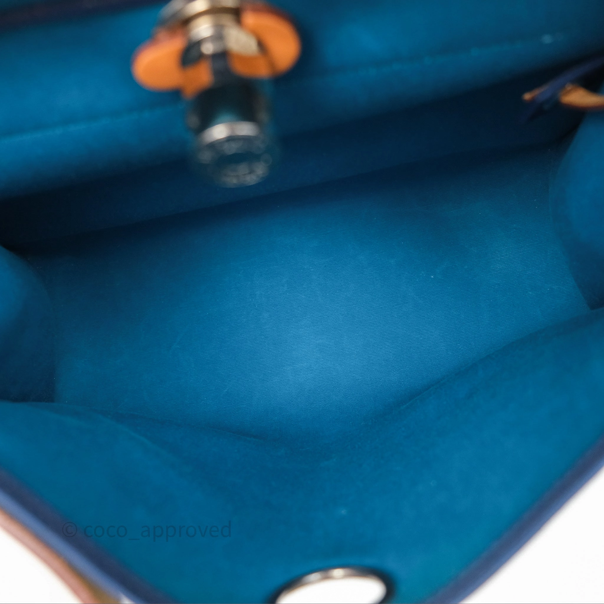 Herms Herbag Zip 31 Vache Hunter Bleu Izmir 7W/ Bleu de Malte 7L Palladium Hardware