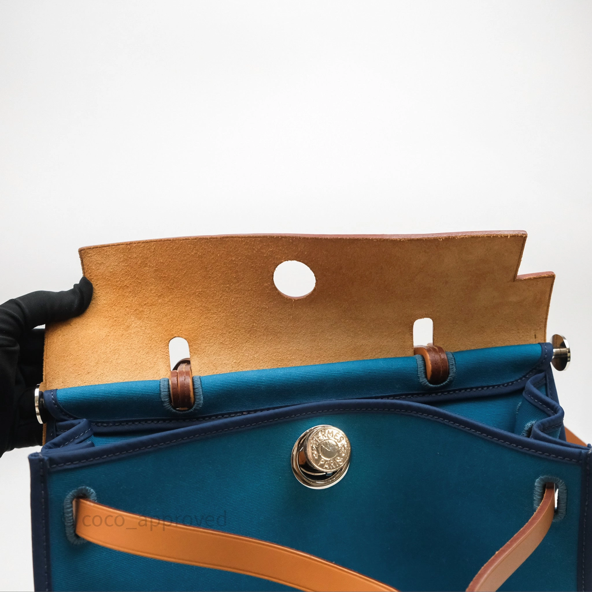 Herms Herbag Zip 31 Vache Hunter Bleu Izmir 7W/ Bleu de Malte 7L Palladium Hardware