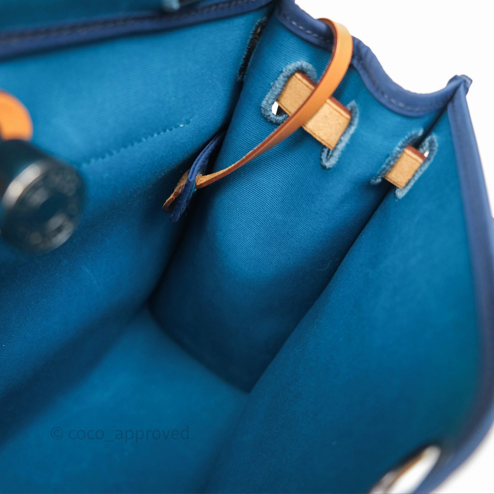 Herms Herbag Zip 31 Vache Hunter Bleu Izmir 7W/ Bleu de Malte 7L Palladium Hardware