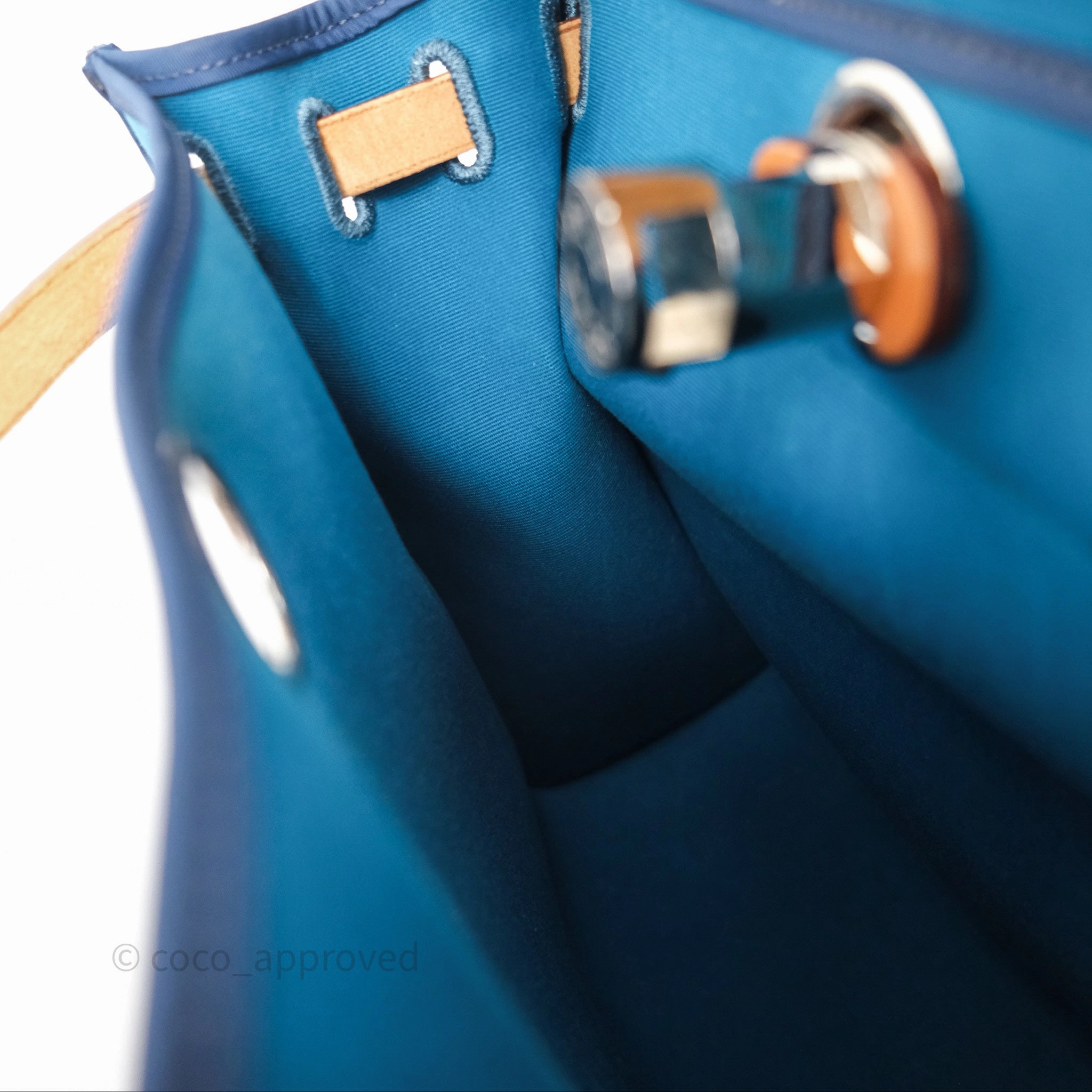 Herms Herbag Zip 31 Vache Hunter Bleu Izmir 7W/ Bleu de Malte 7L Palladium Hardware