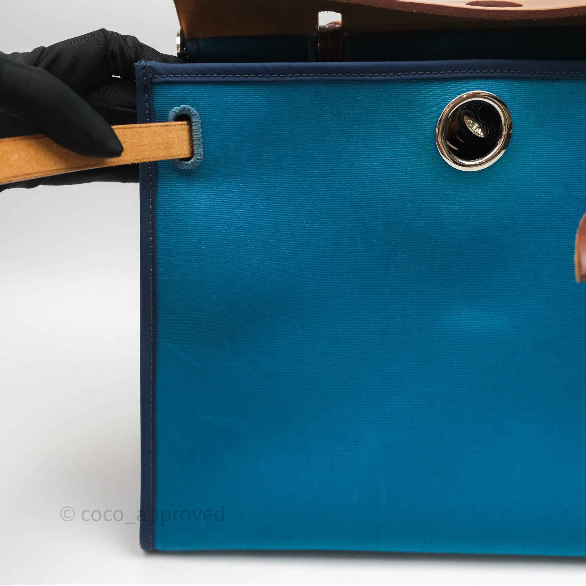 Herms Herbag Zip 31 Vache Hunter Bleu Izmir 7W/ Bleu de Malte 7L Palladium Hardware